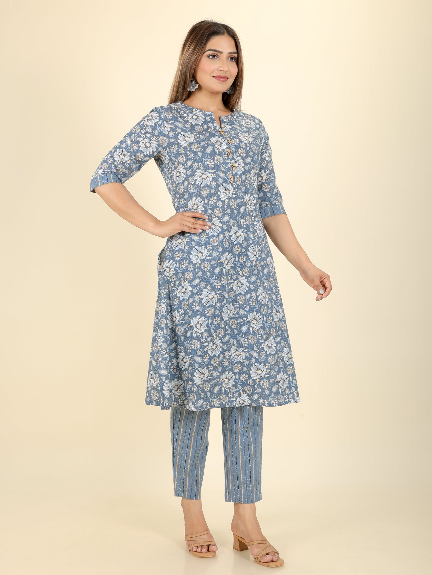 Soft Cotton Floral Kurta