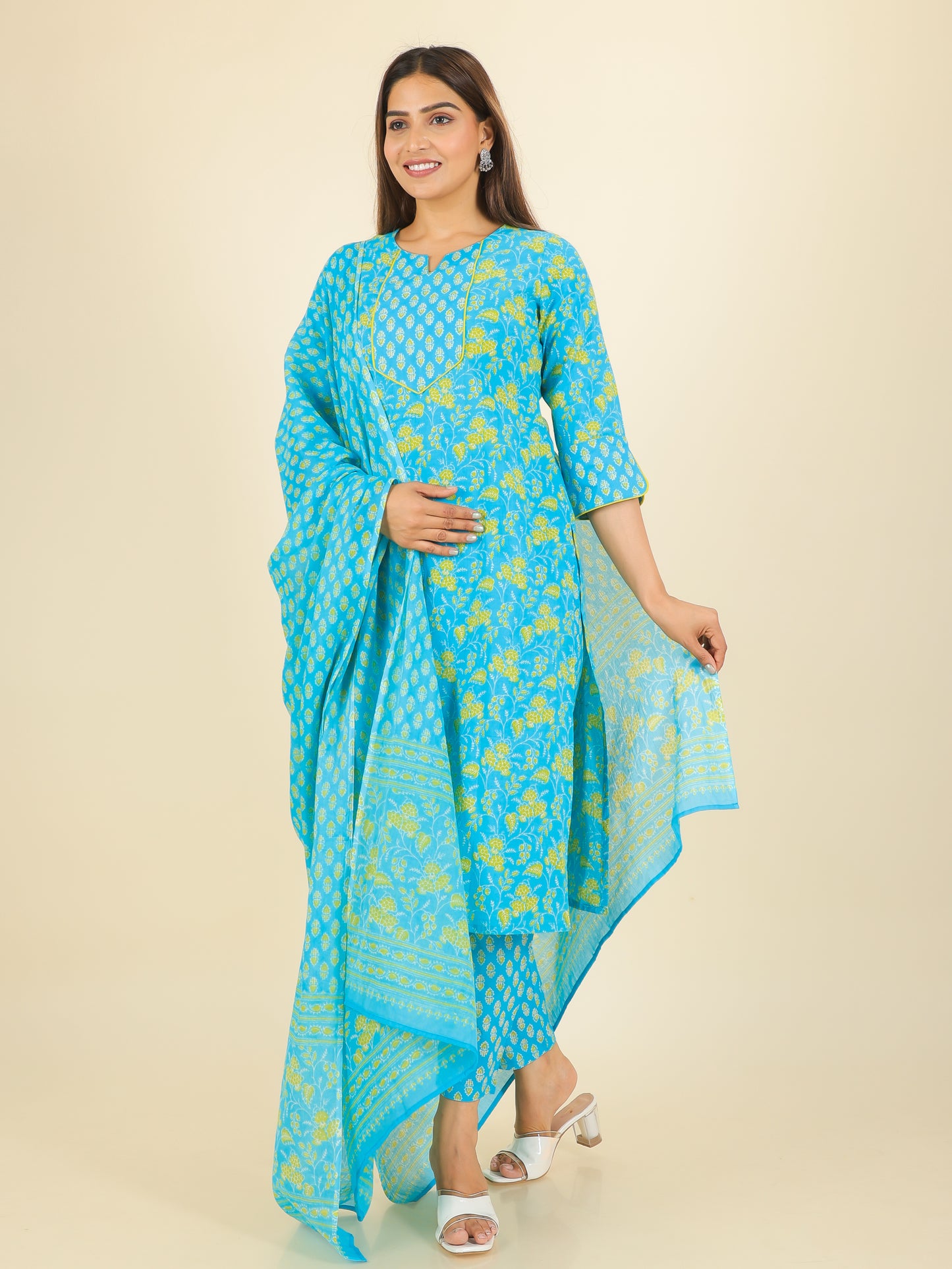 Soft Cotton Floral Kurta