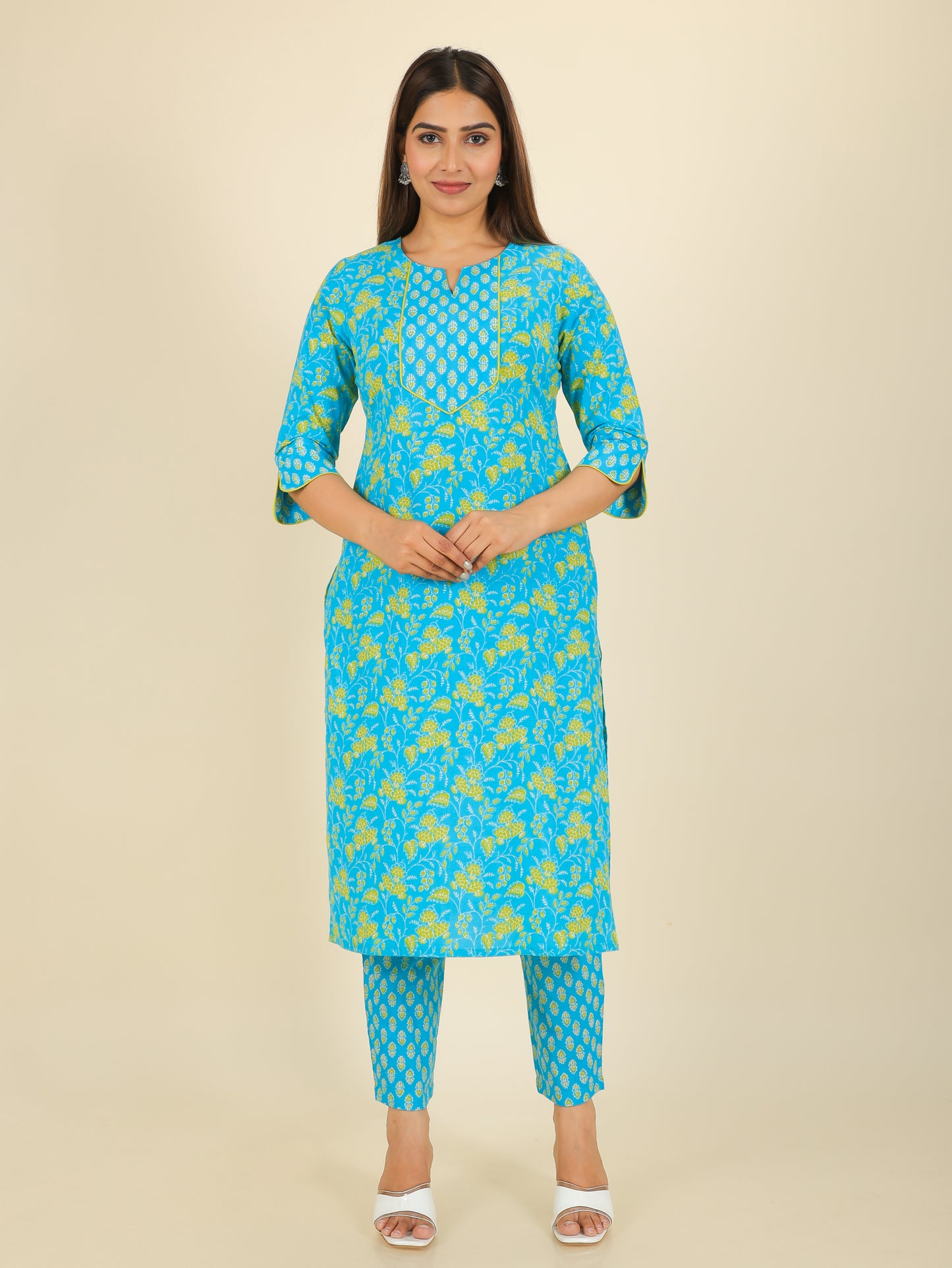 Soft Cotton Floral Kurta