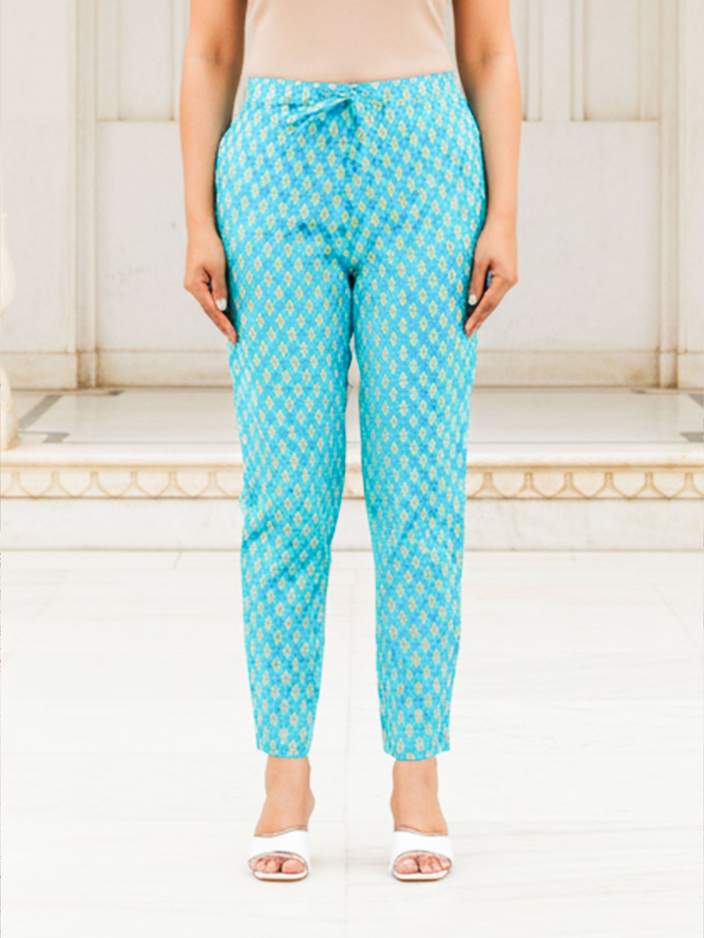 Soft Cotton Floral Straight Blue Kurta