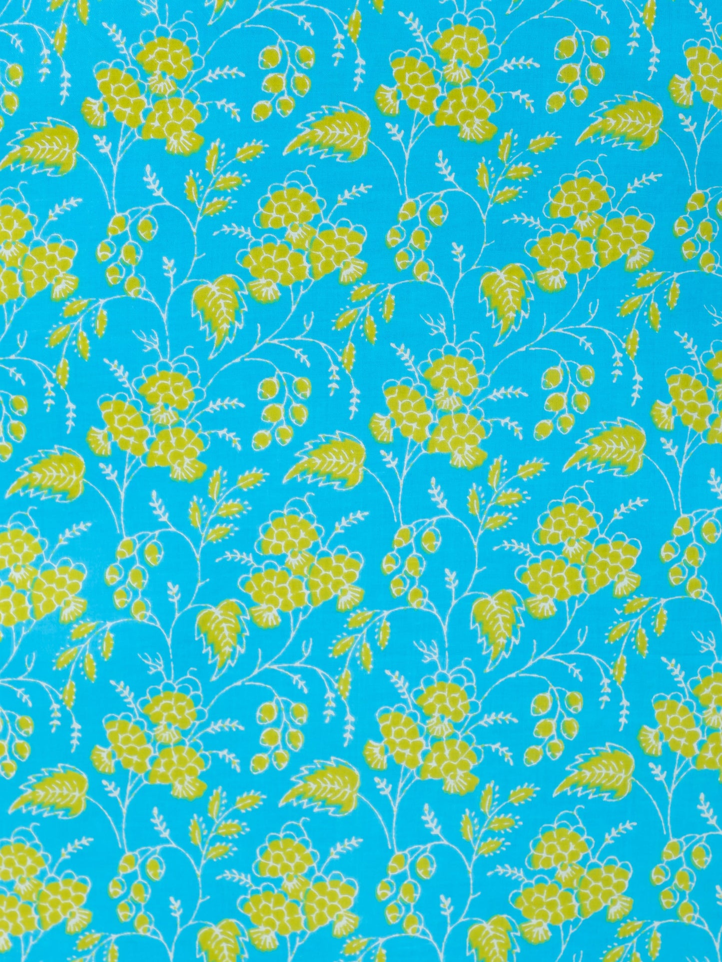 Soft Cotton Floral Straight Blue Kurta