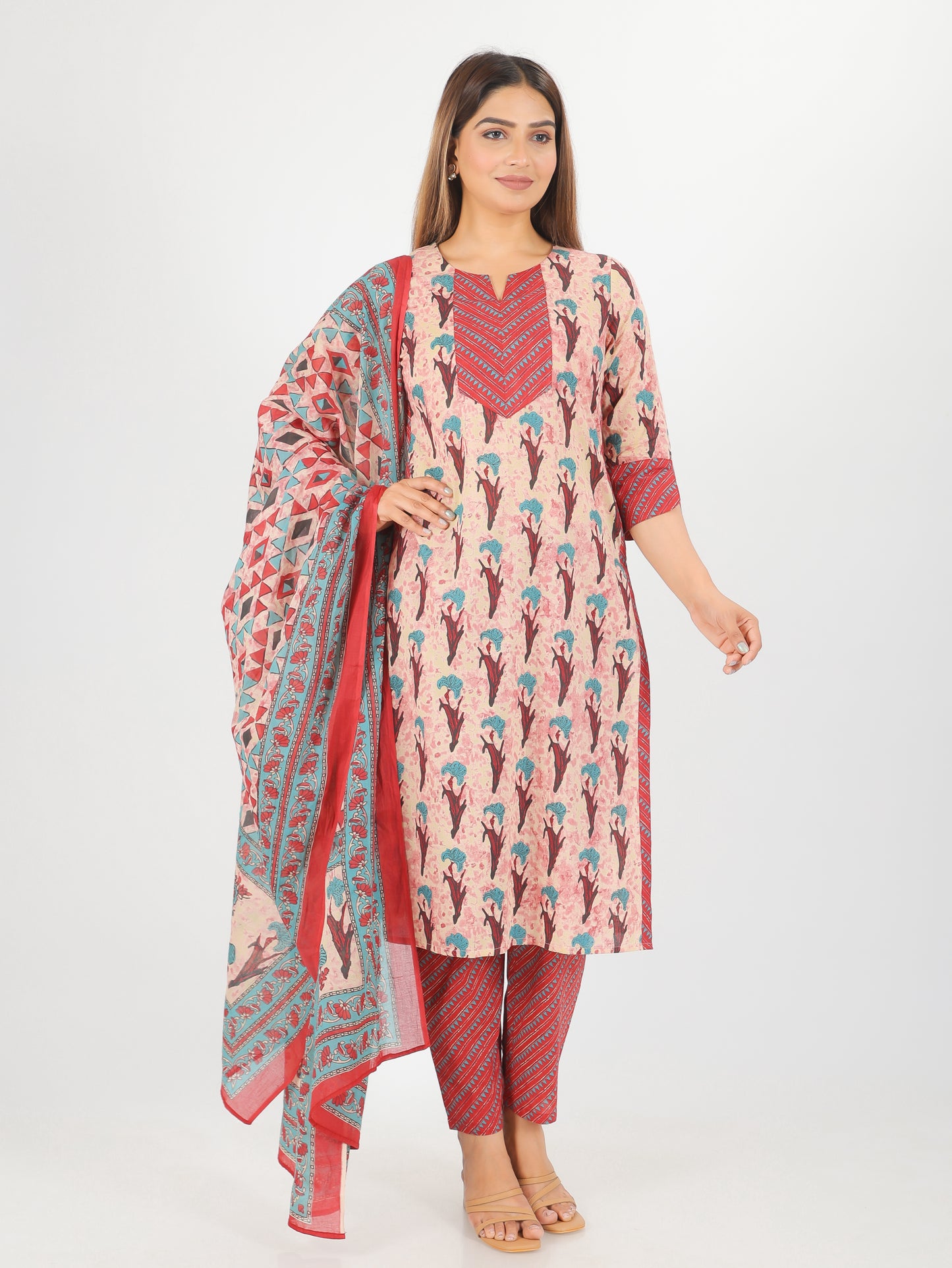 Soft Cotton Floral Kurta