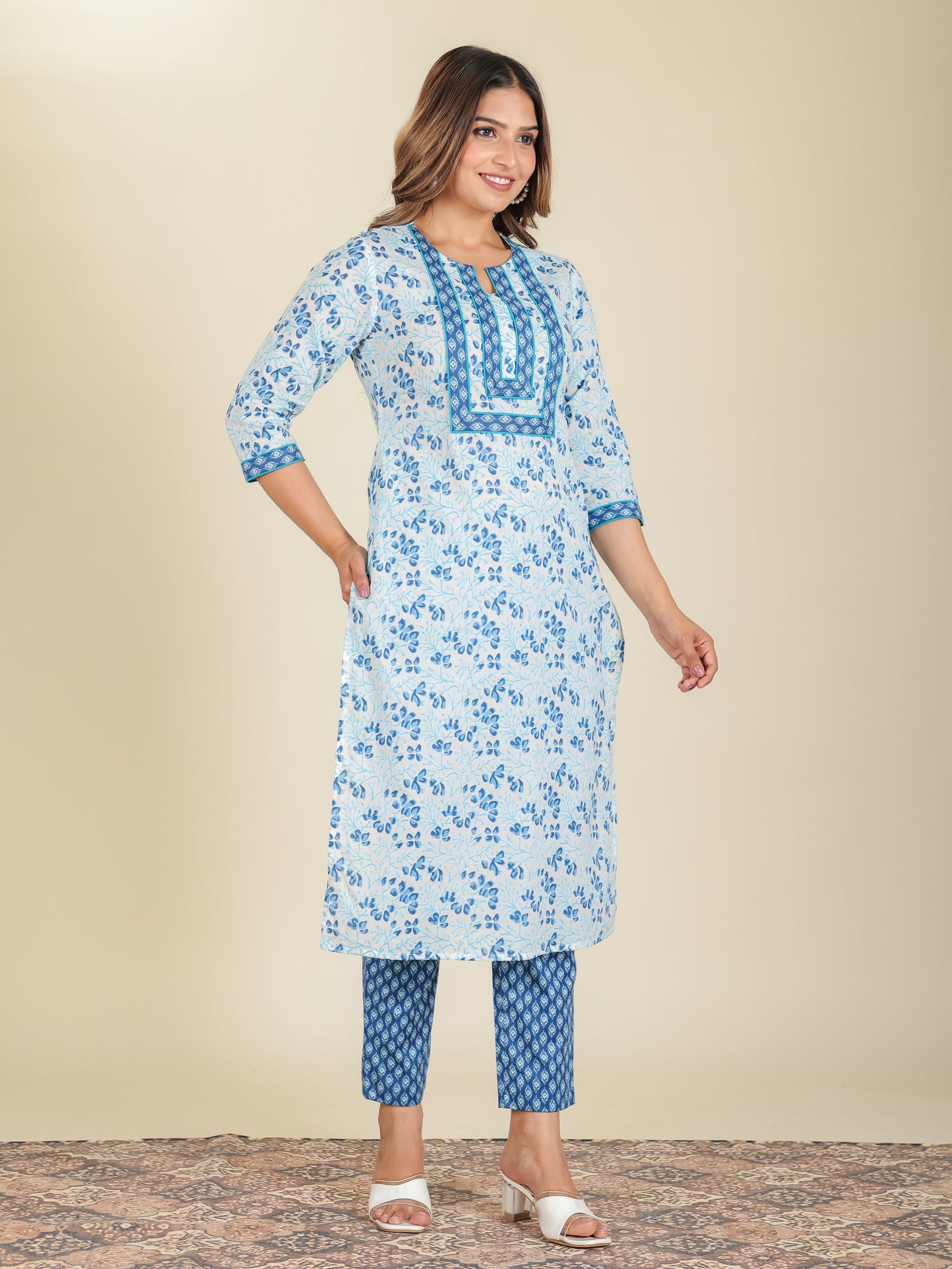 Soft Cotton Floral Kurta