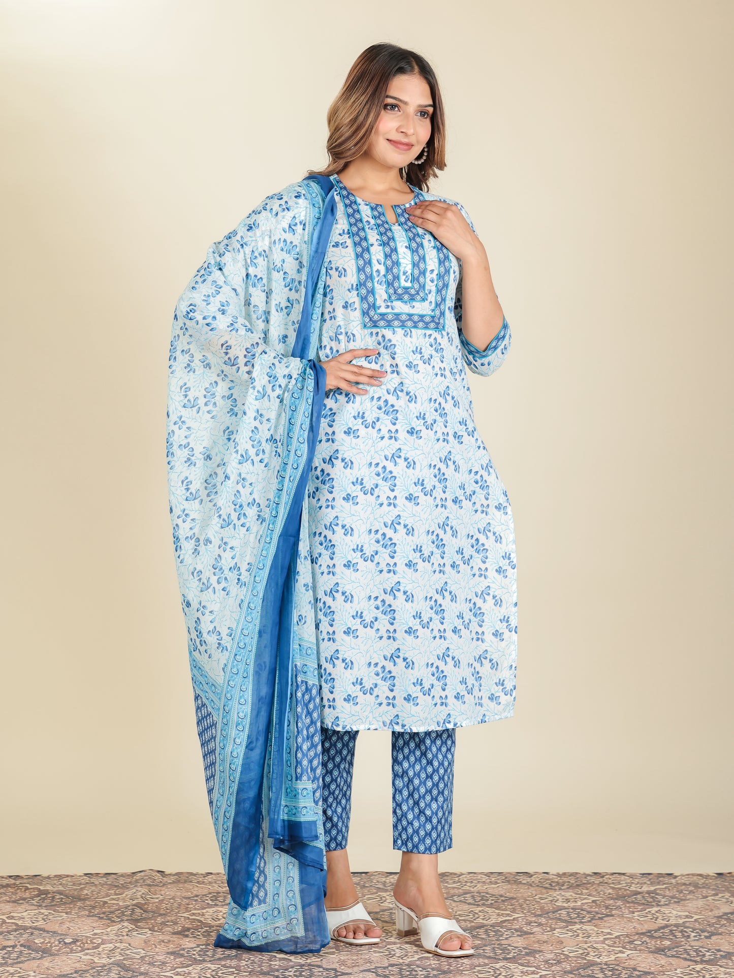 Soft Cotton Floral Kurta