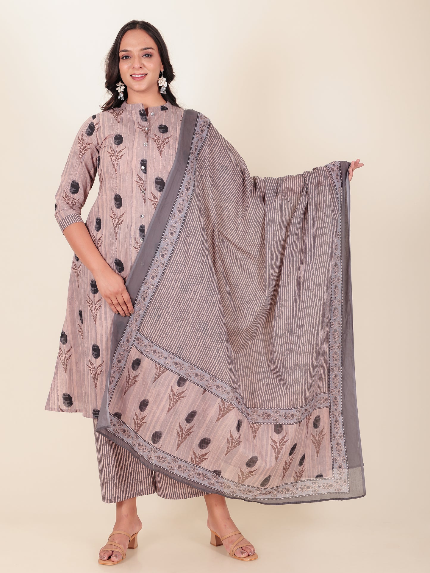 Voile Cotton Striped Dupatta