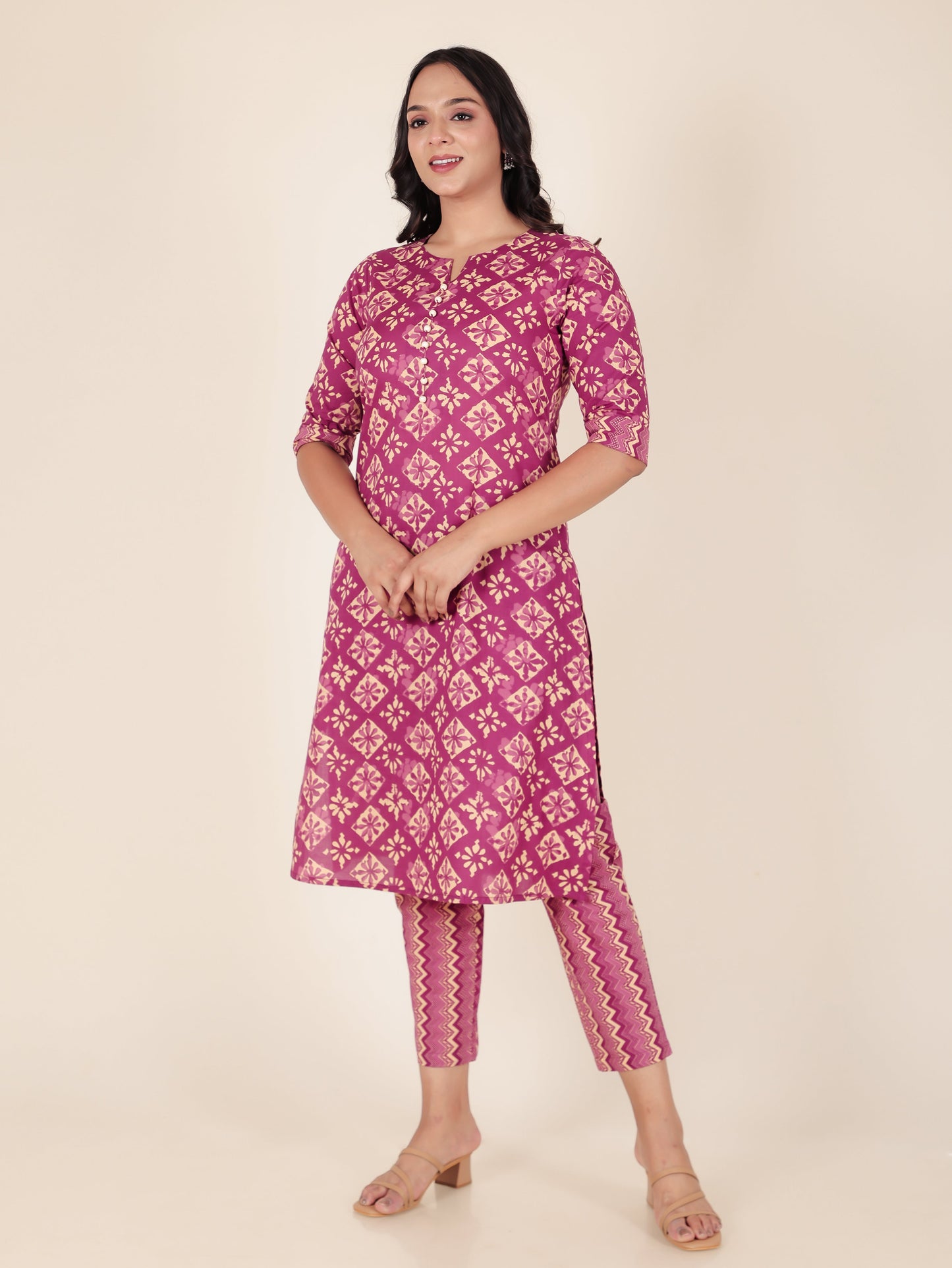 Soft Cotton Geometric Kurta