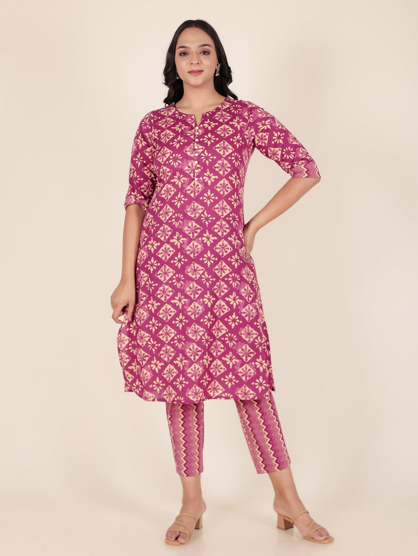 Soft Cotton Geometric Kurta