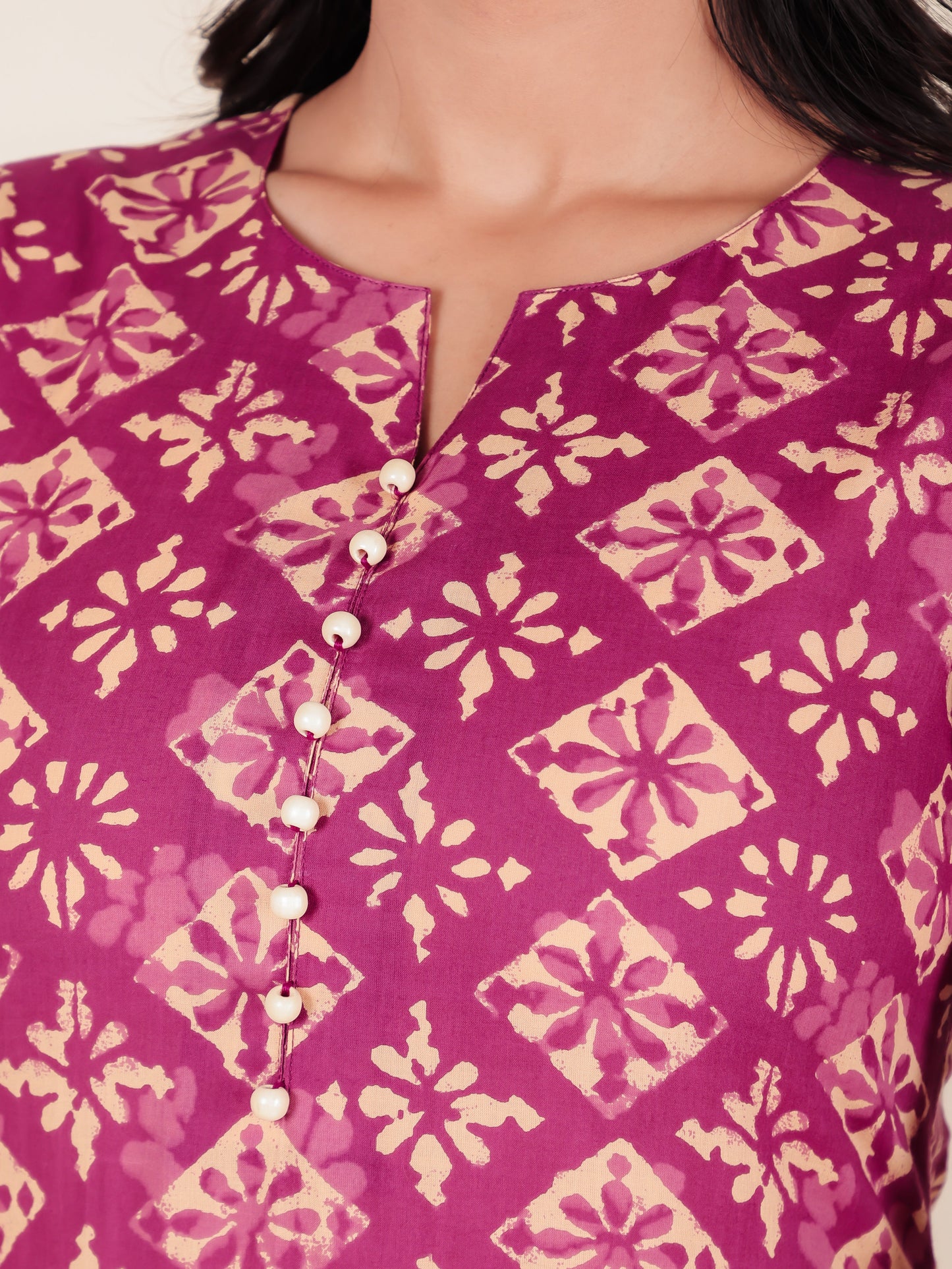 Soft Cotton Geometric Kurta