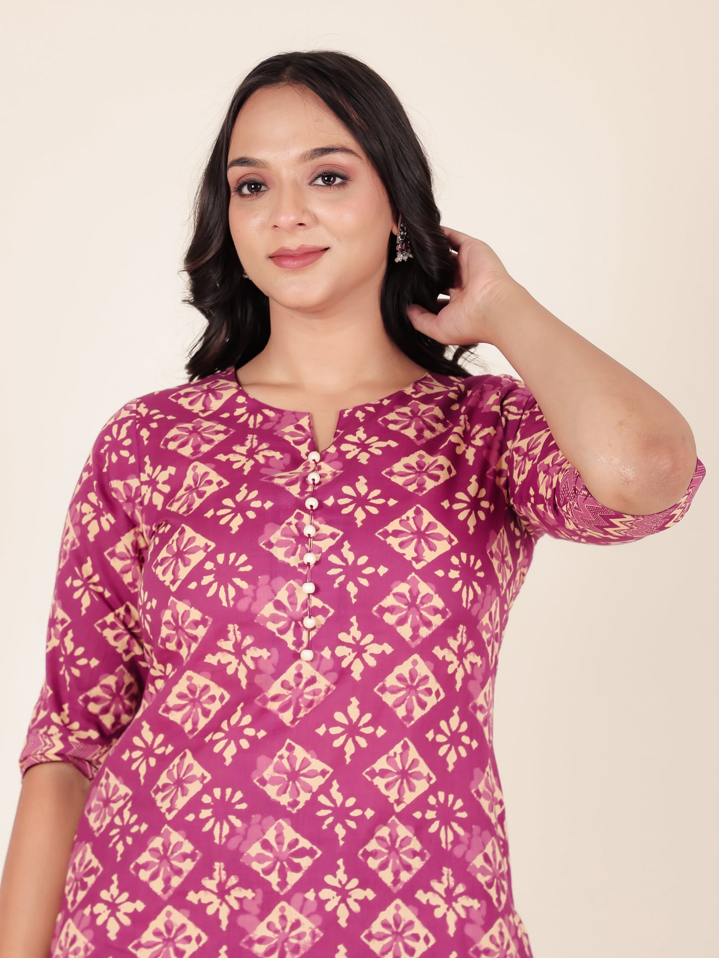 Soft Cotton Geometric Kurta