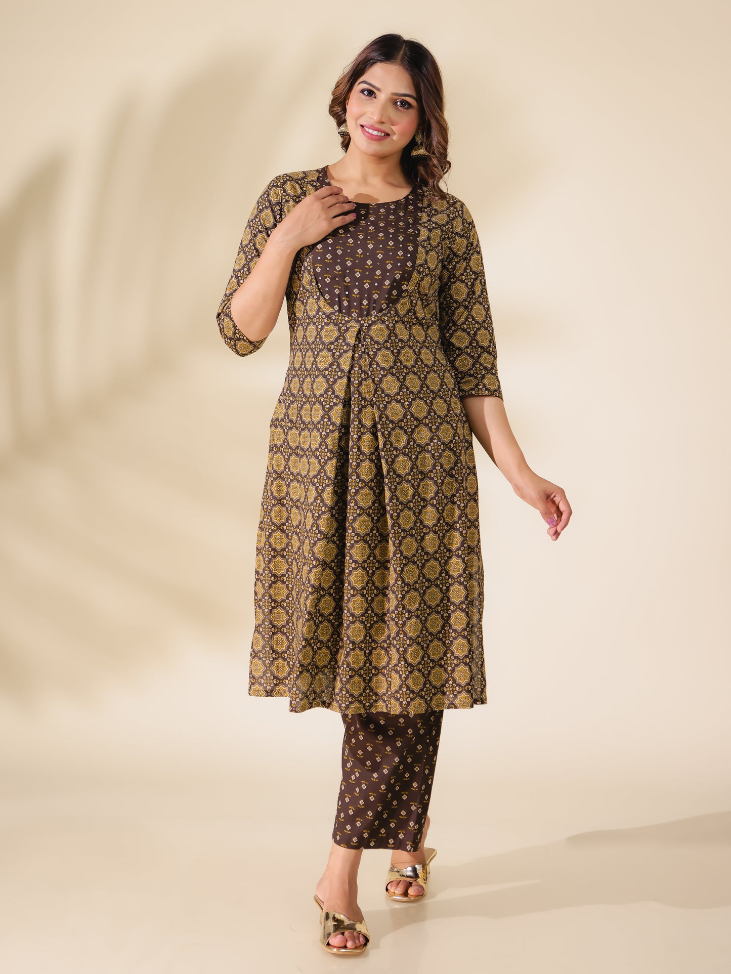 Soft Cotton Geometric Kurta