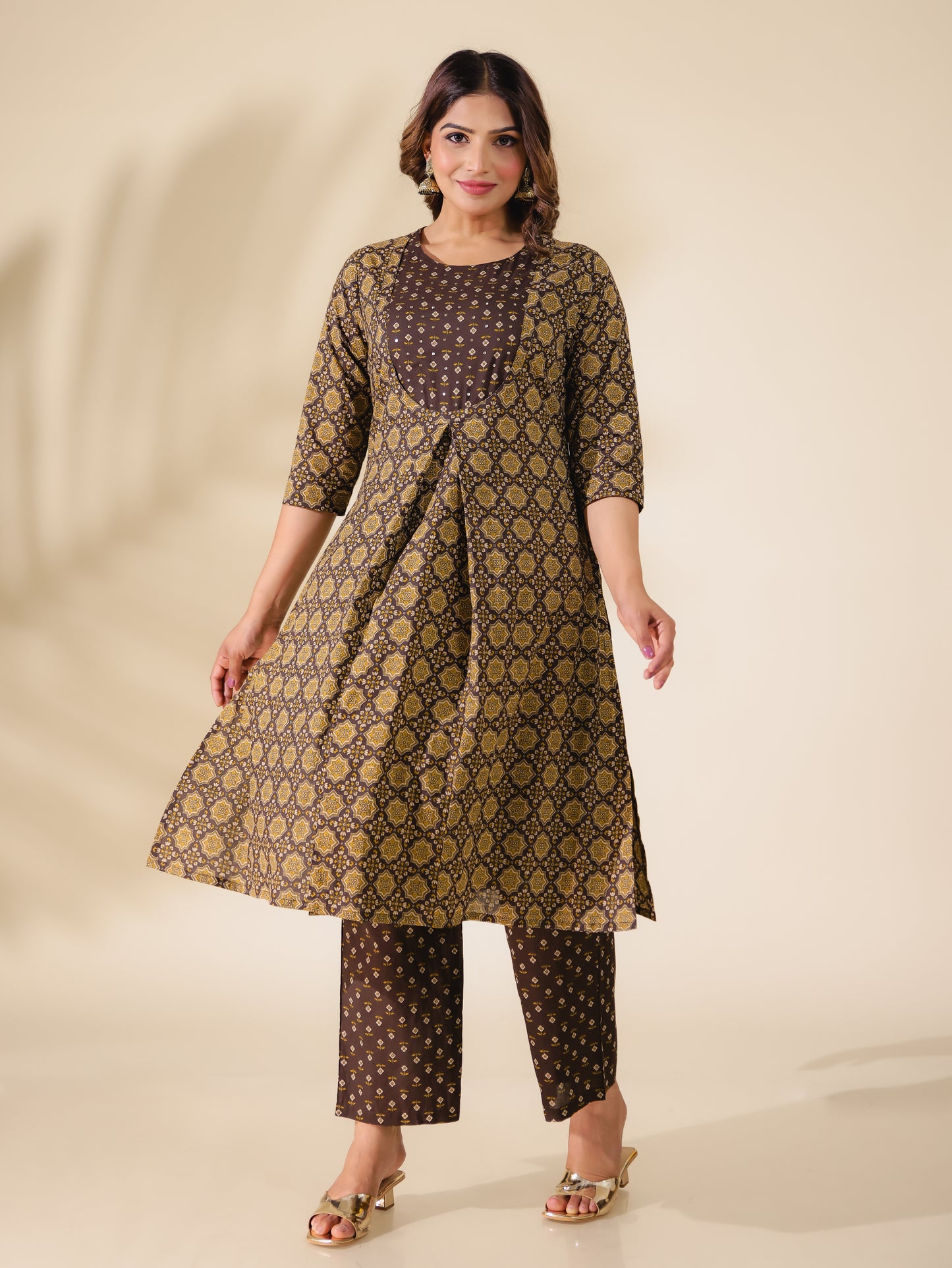 Soft Cotton Geometric Kurta