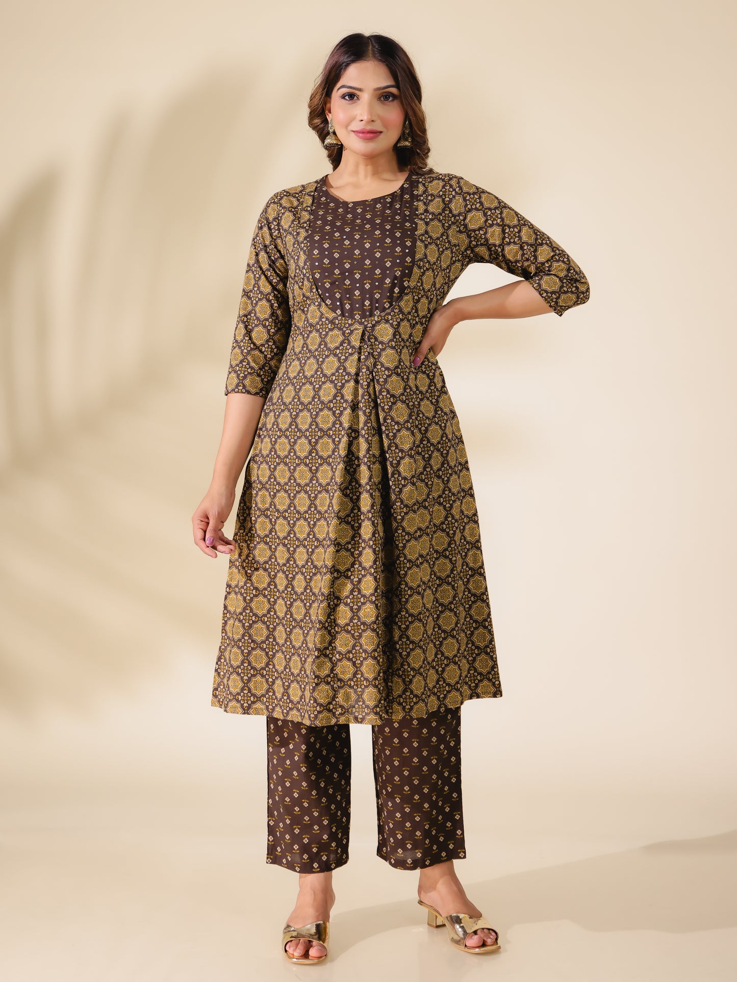 Soft Cotton Geometric Kurta