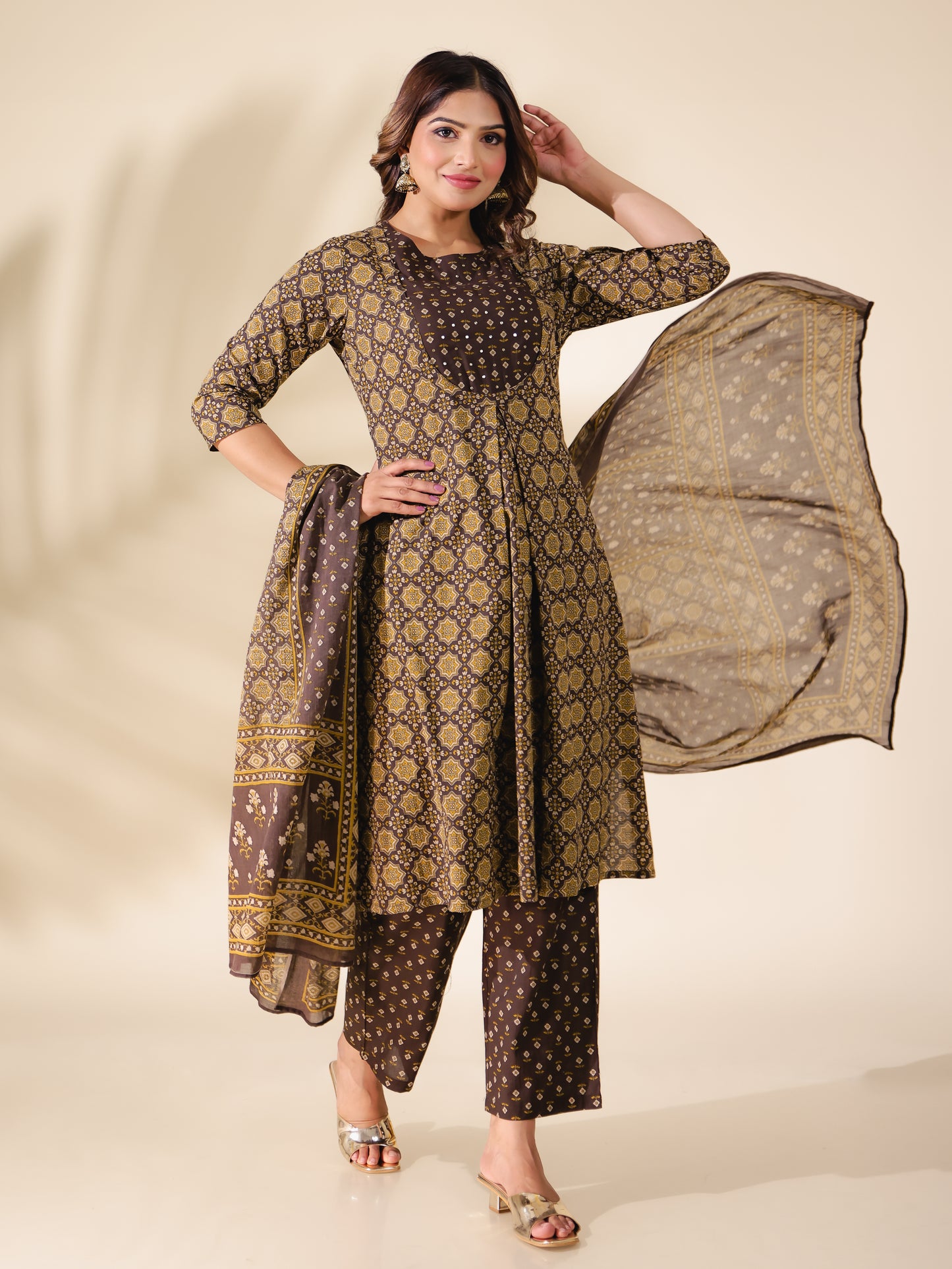 Soft Cotton Geometric Kurta