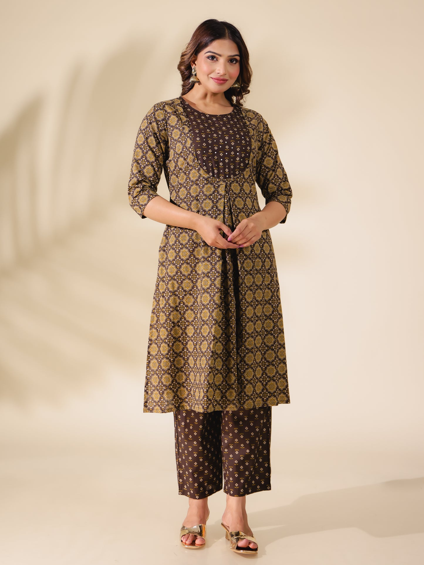 Soft Cotton Geometric Kurta