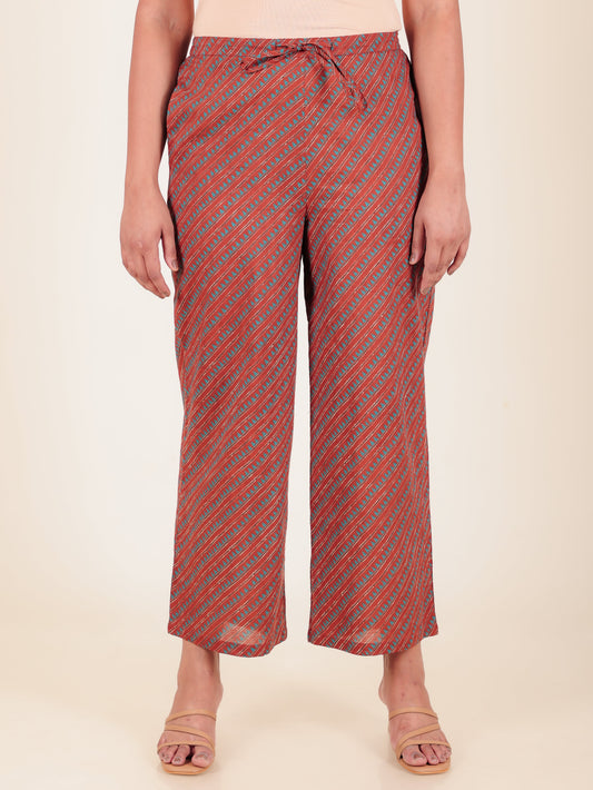 Soft Cotton Striped Brown Palazzo