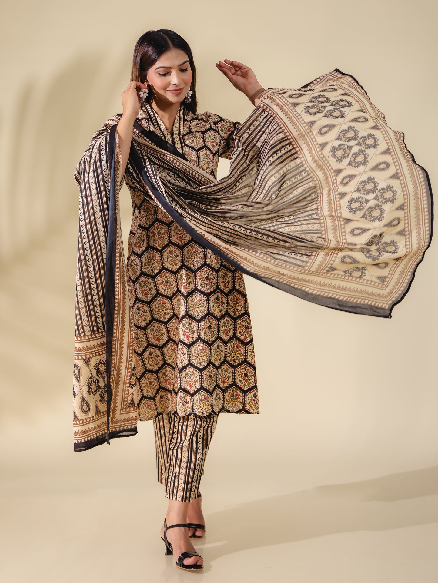 Voile Cotton Striped Dupatta