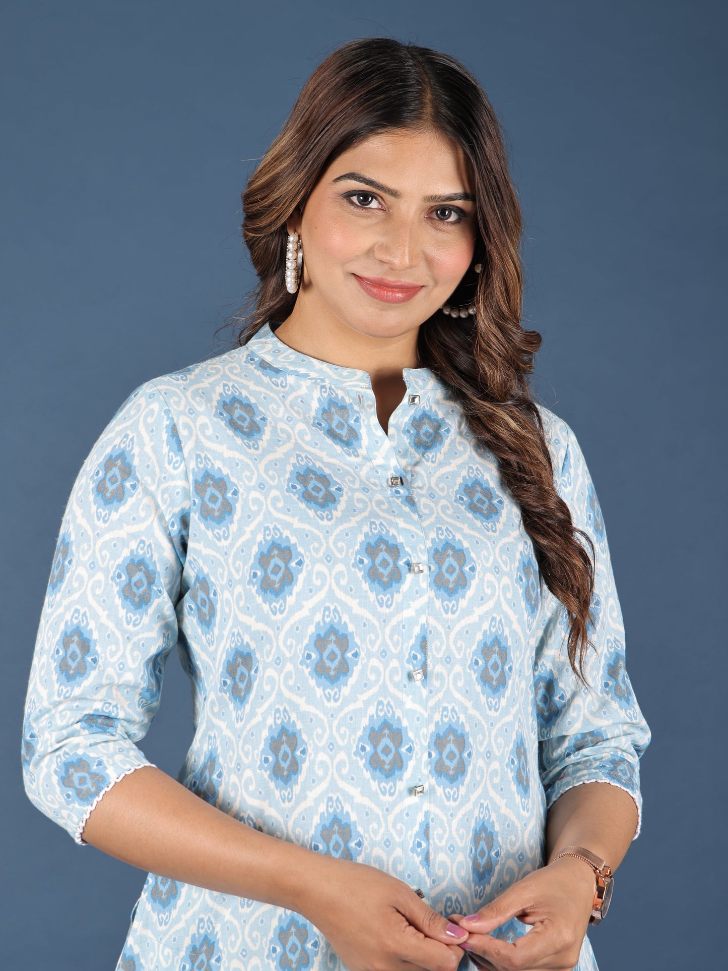 Linen Cotton Ikat Kurta