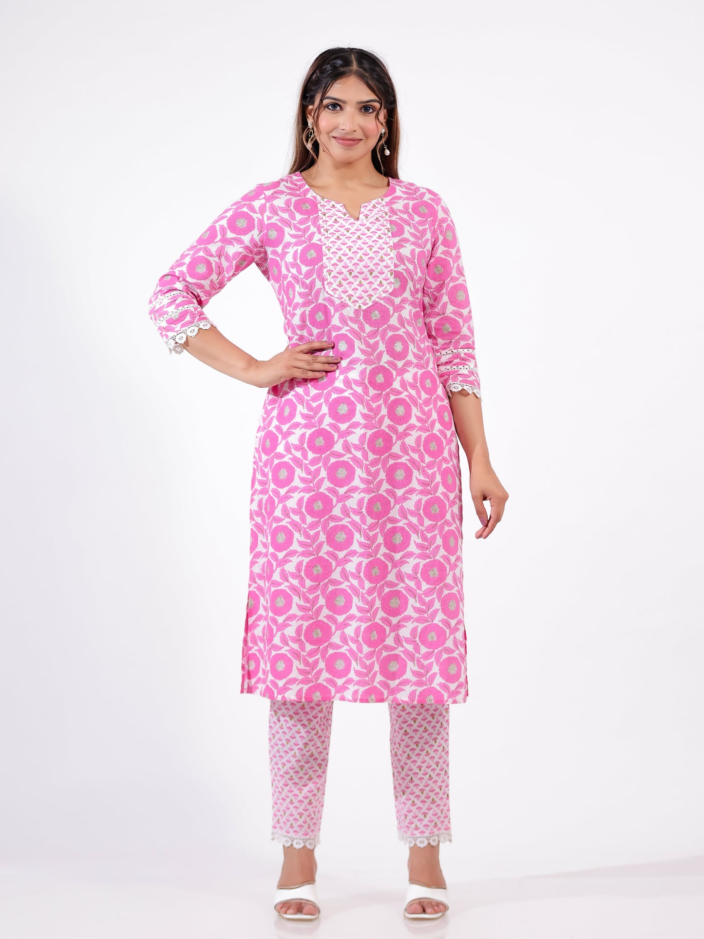 Soft Cotton Floral Kurta