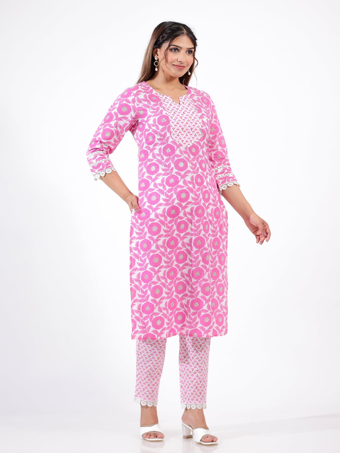 Soft Cotton Floral Kurta