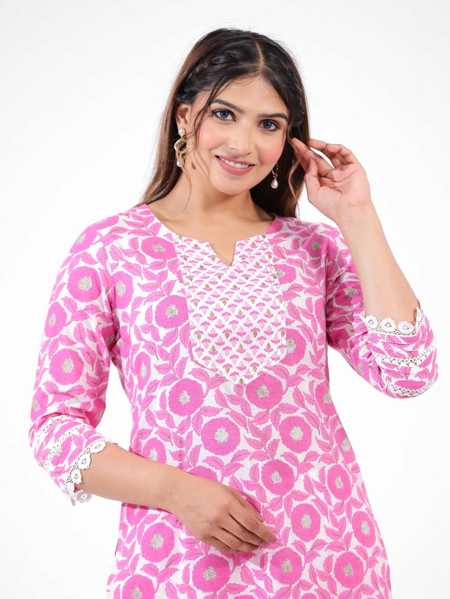 Soft Cotton Floral Kurta