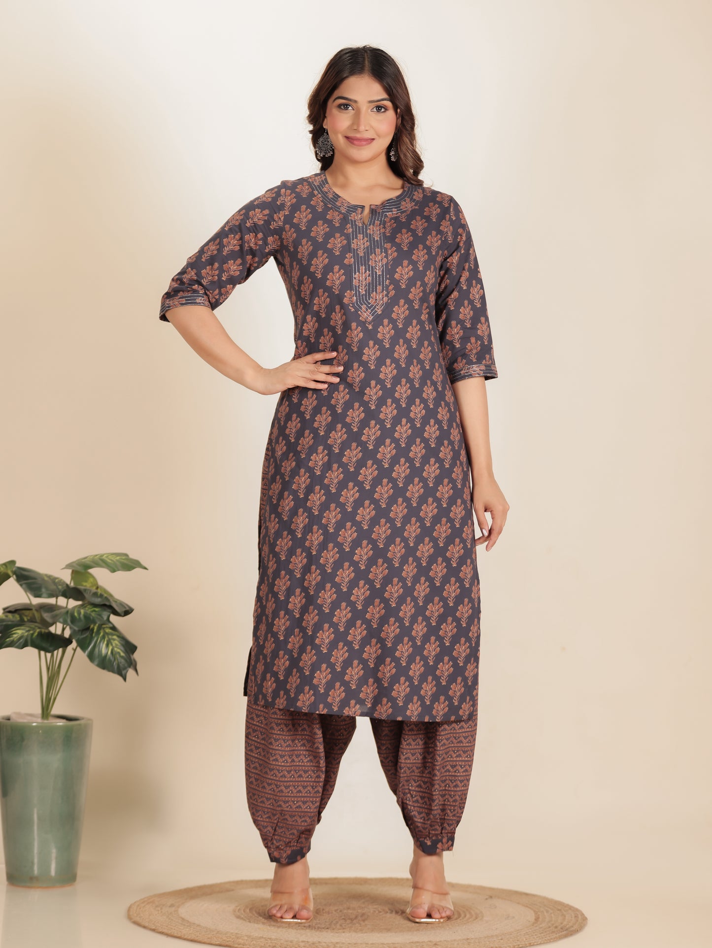 Soft Cotton Floral Kurta