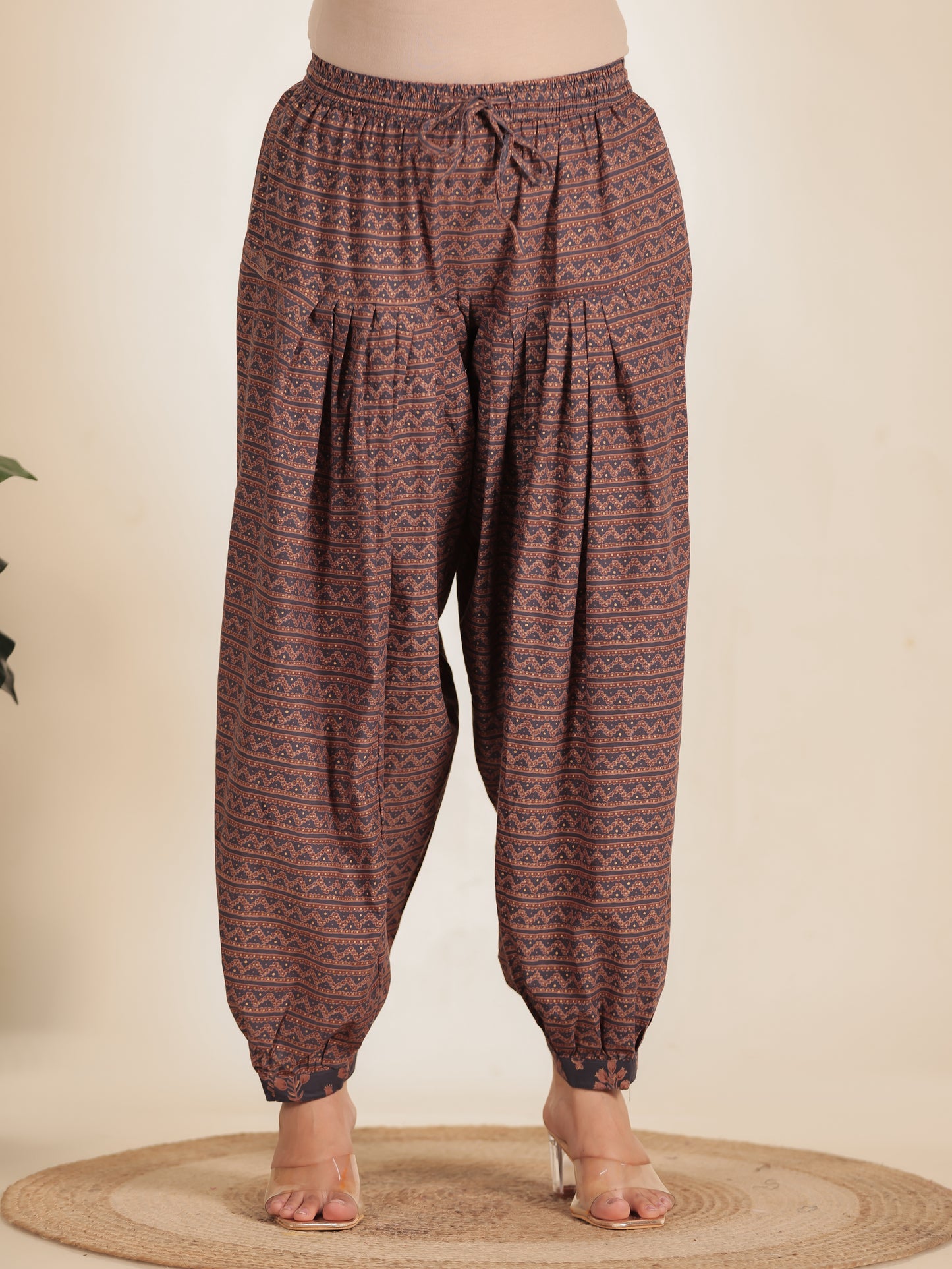 Soft Cotton Floral Straight Grey Kurta