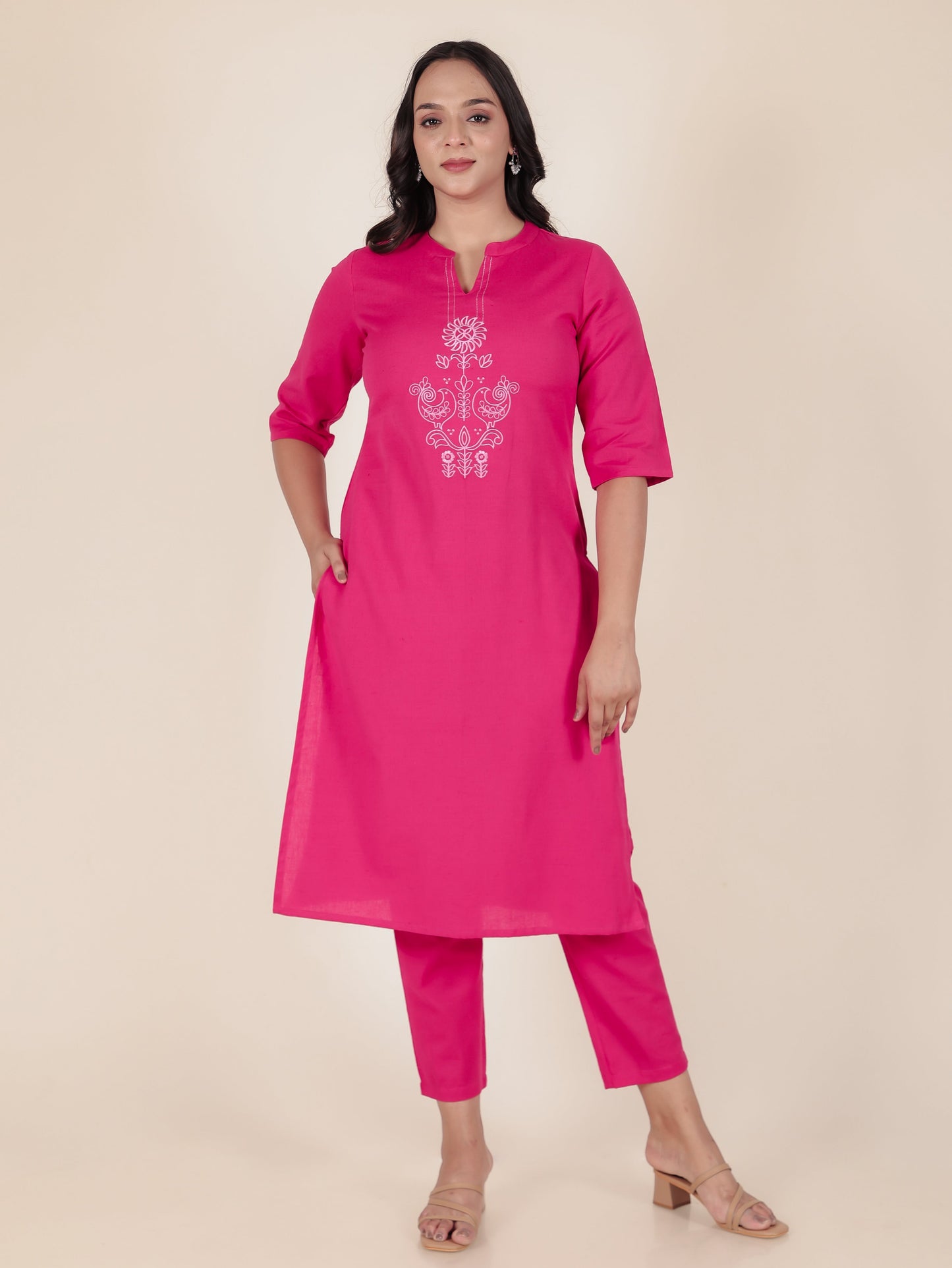 Linen Cotton Solid Kurta