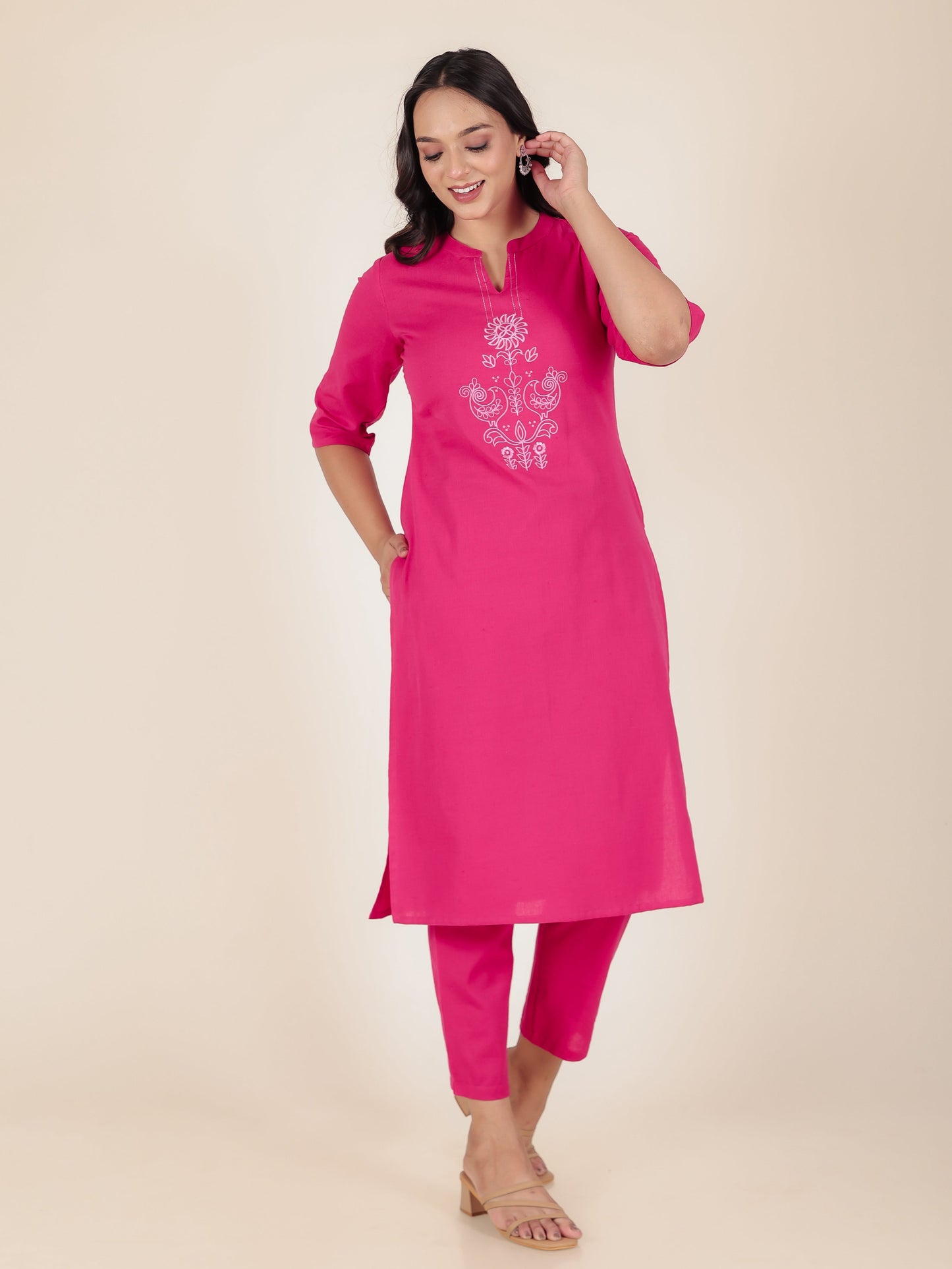 Linen Cotton Solid Kurta