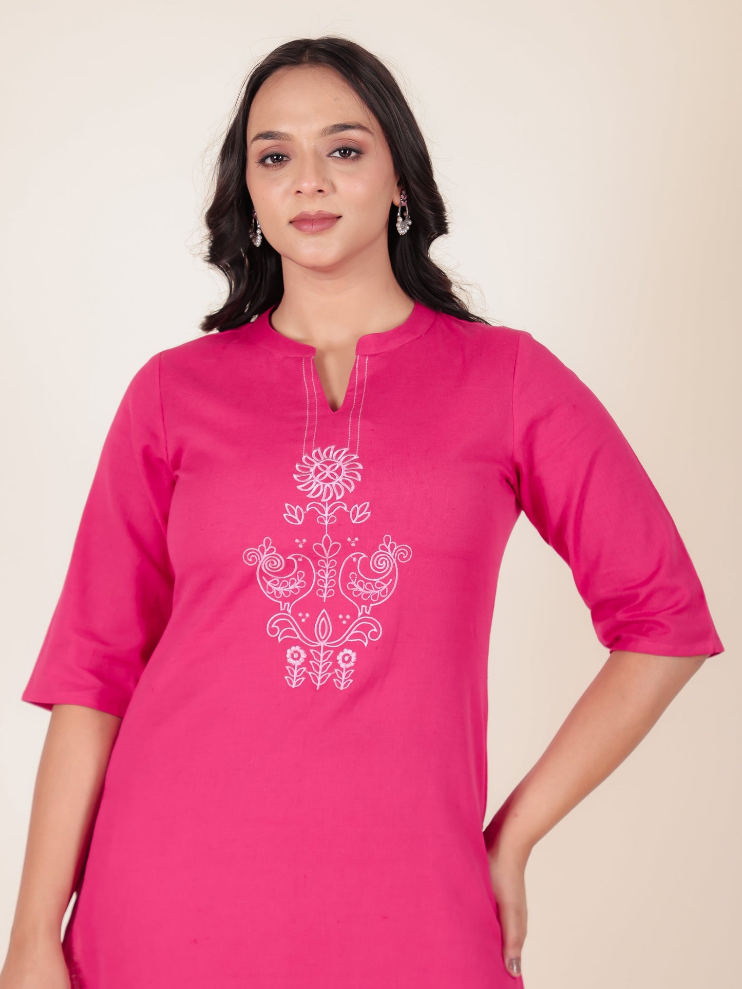 Linen Cotton Solid Kurta