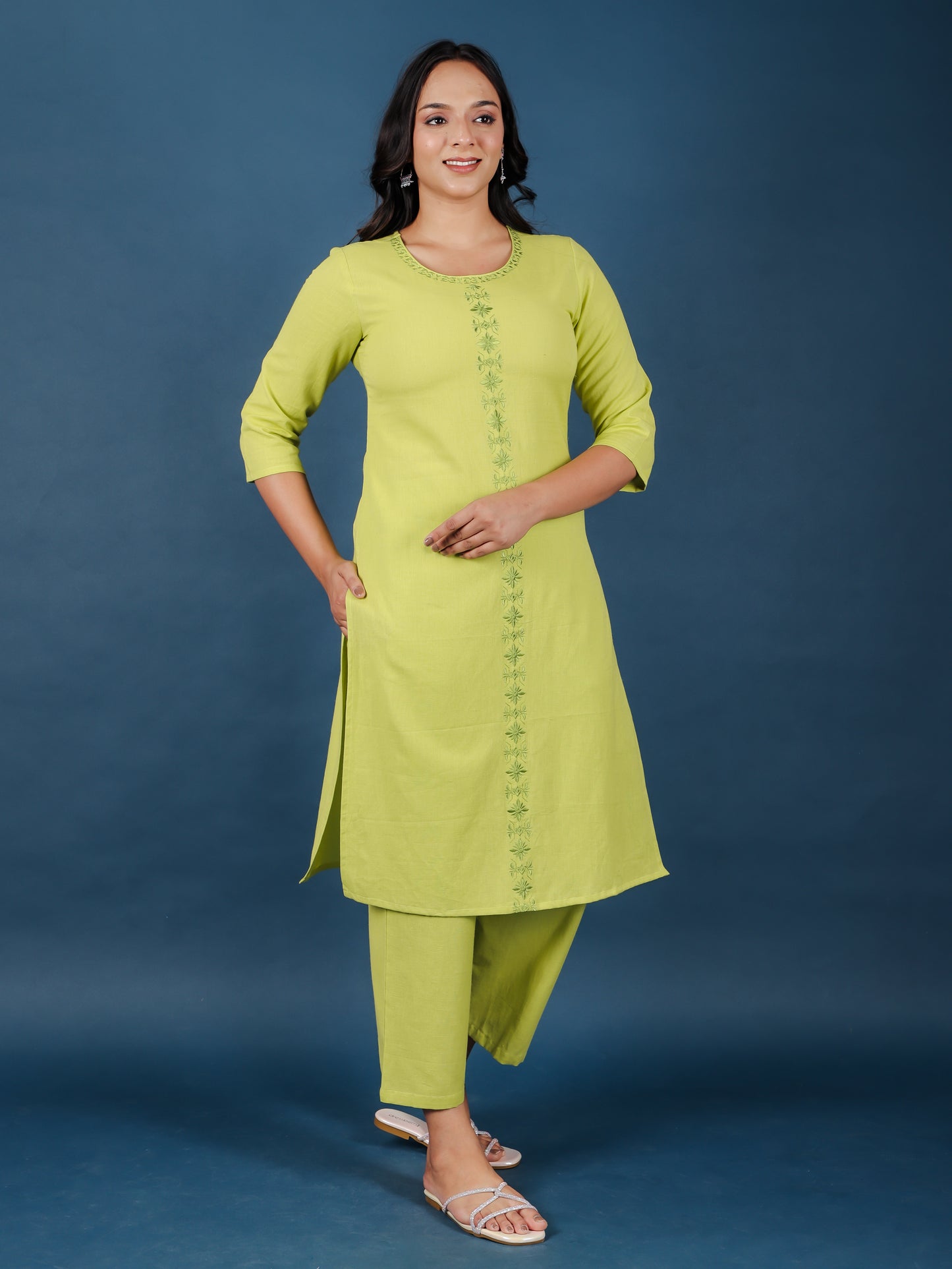 Linen Cotton Solid Kurta