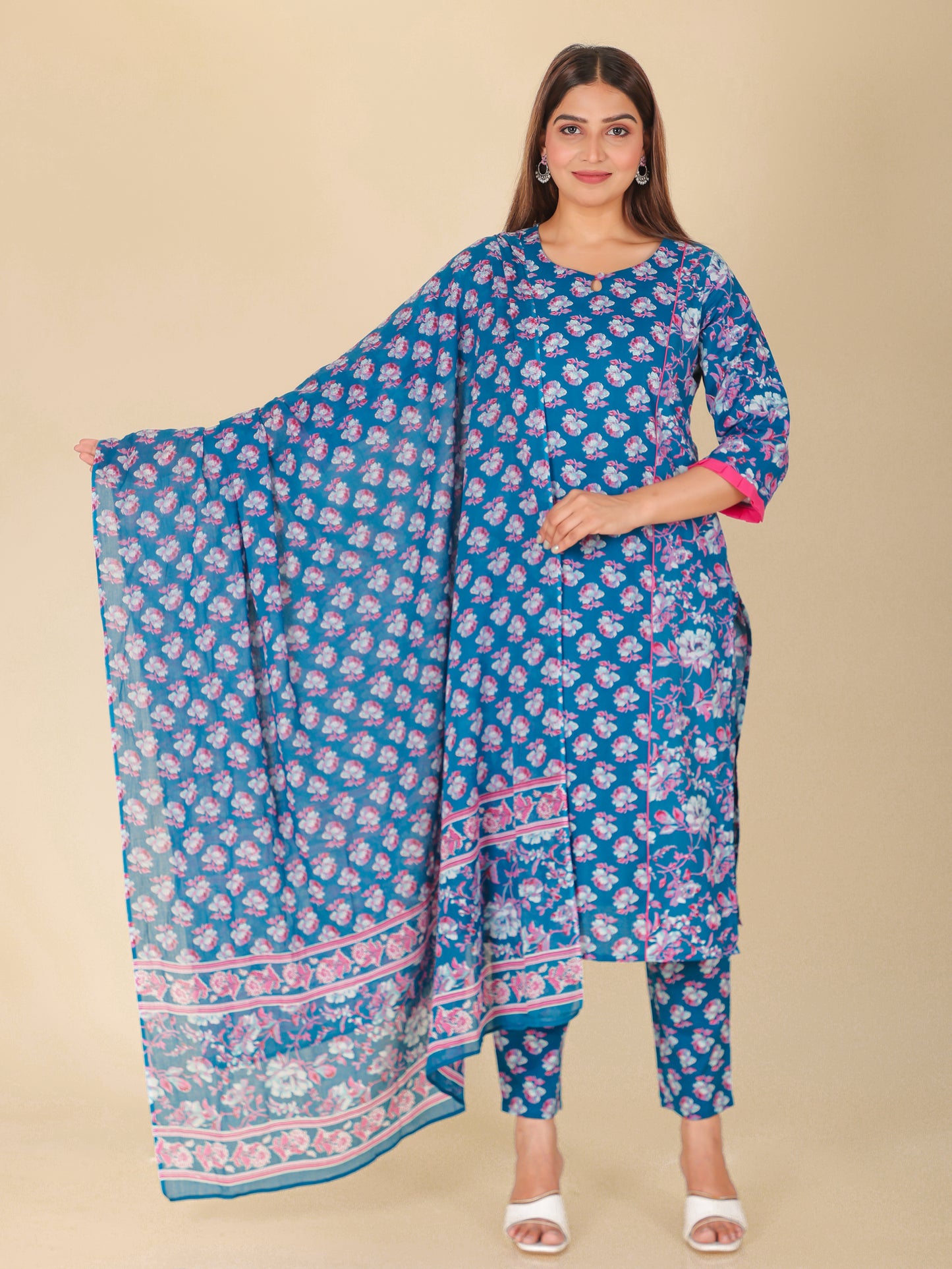 Voile Cotton Floral Dupatta