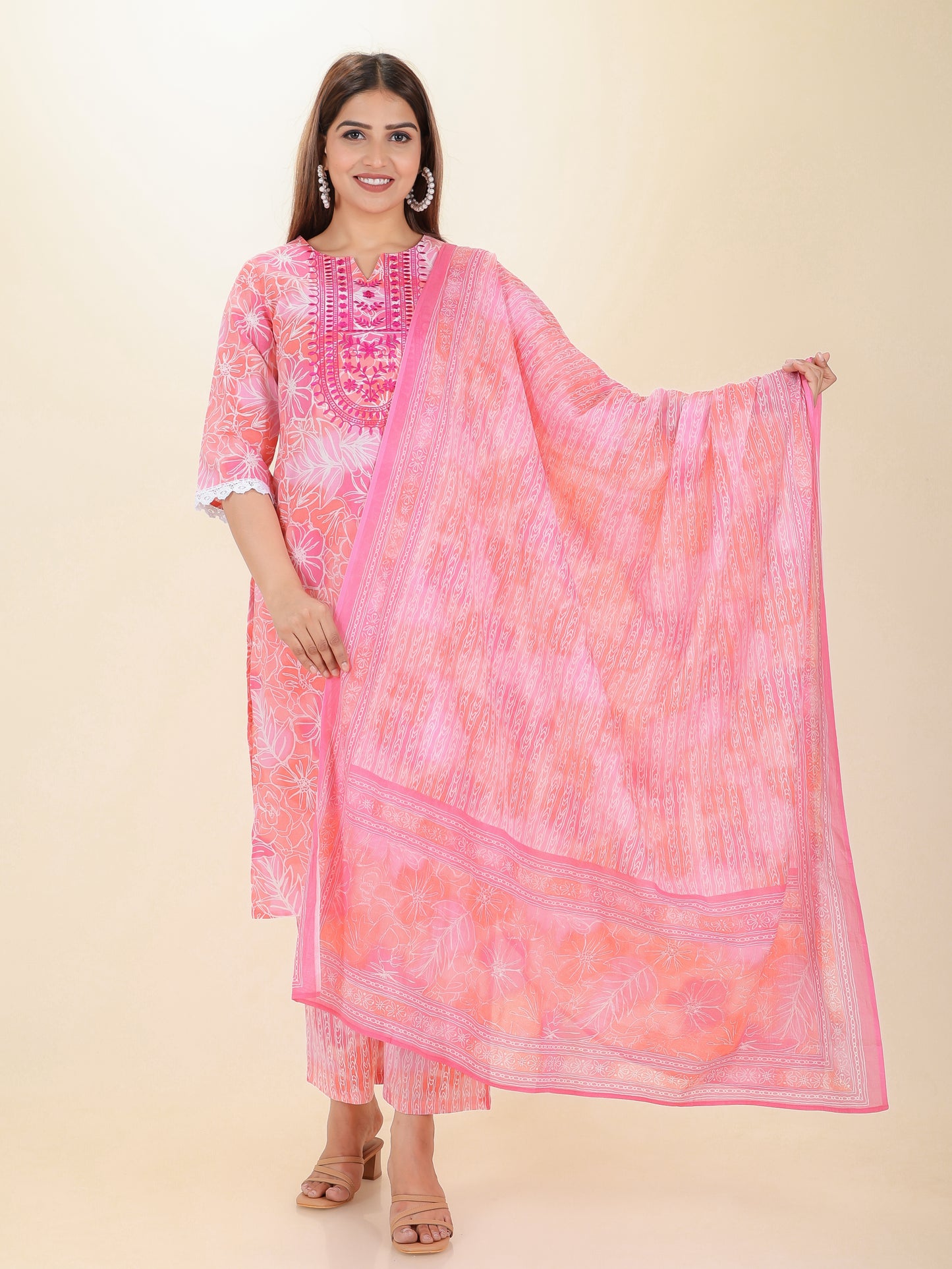 Voile Cotton Striped Dupatta