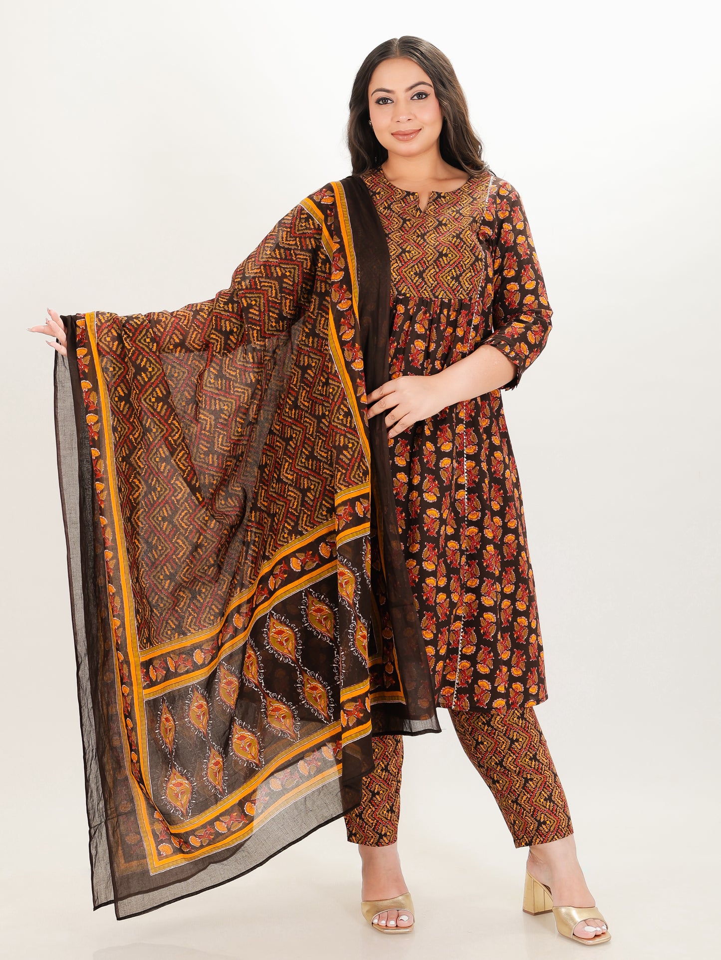 Voile Cotton Chevron Dupatta