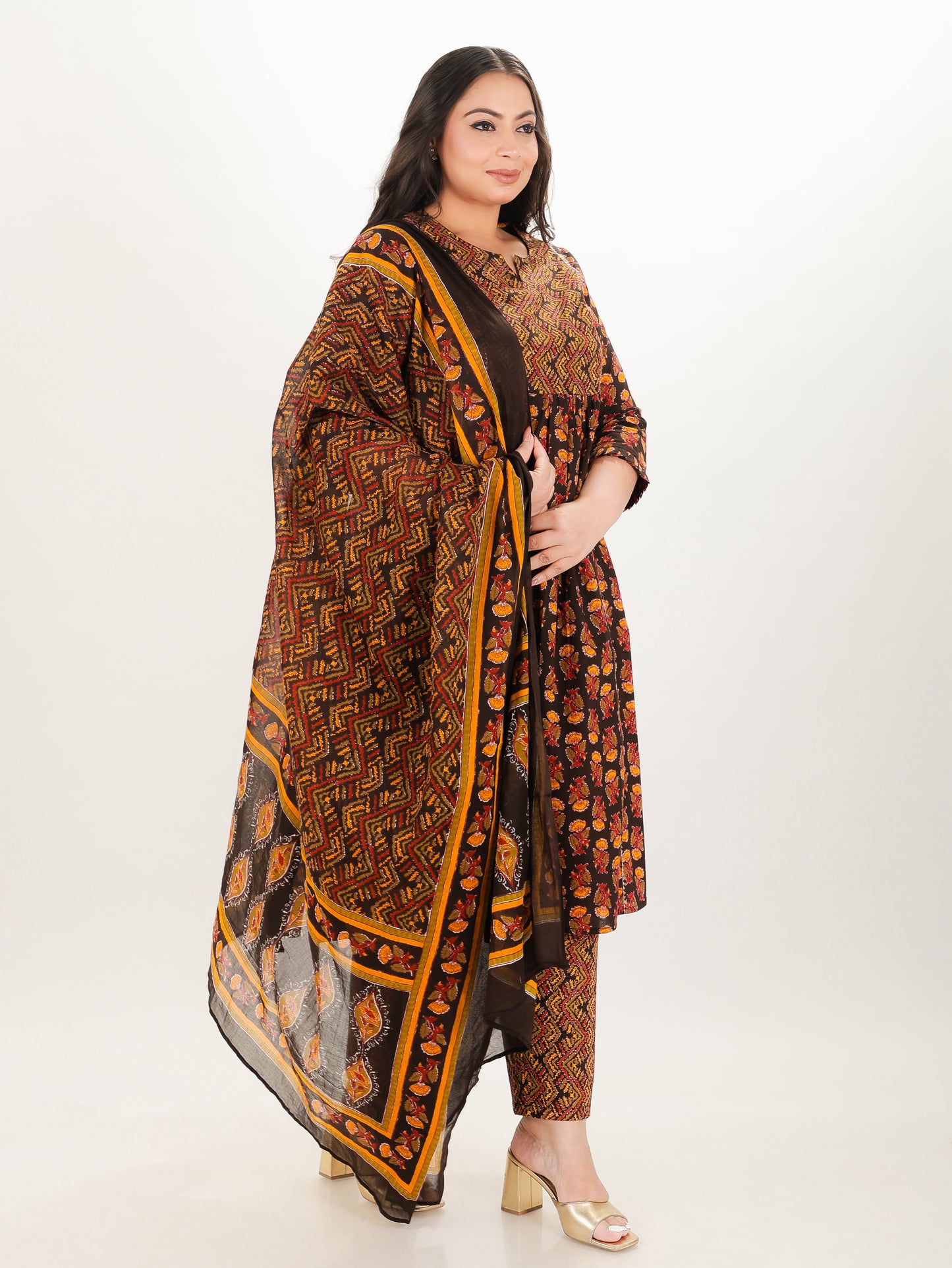 Voile Cotton Chevron Dupatta