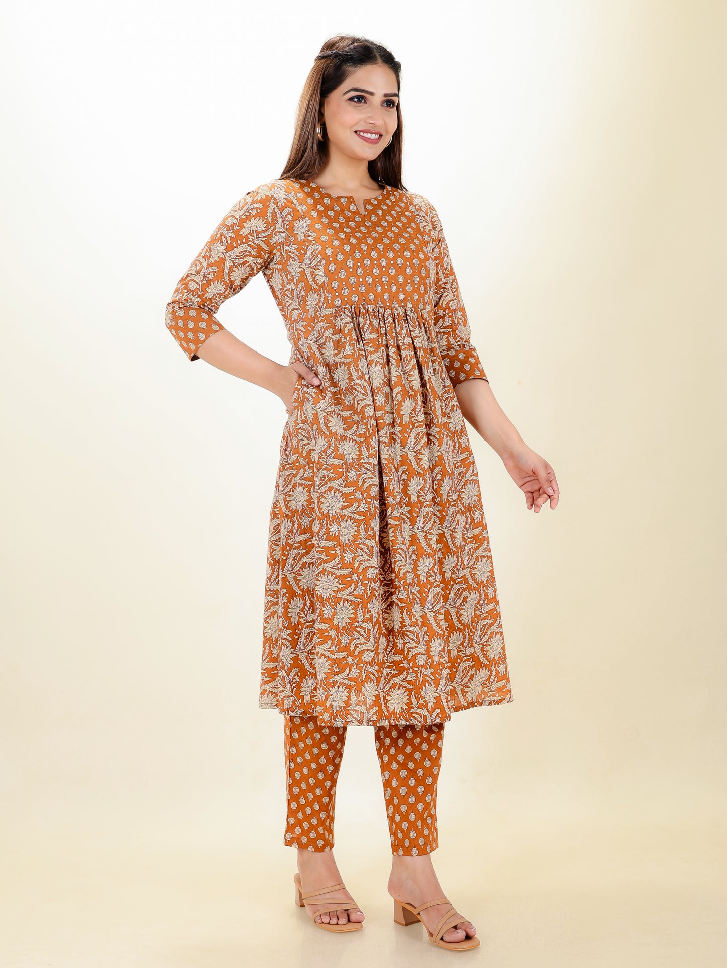 Soft Cotton Floral Kurta