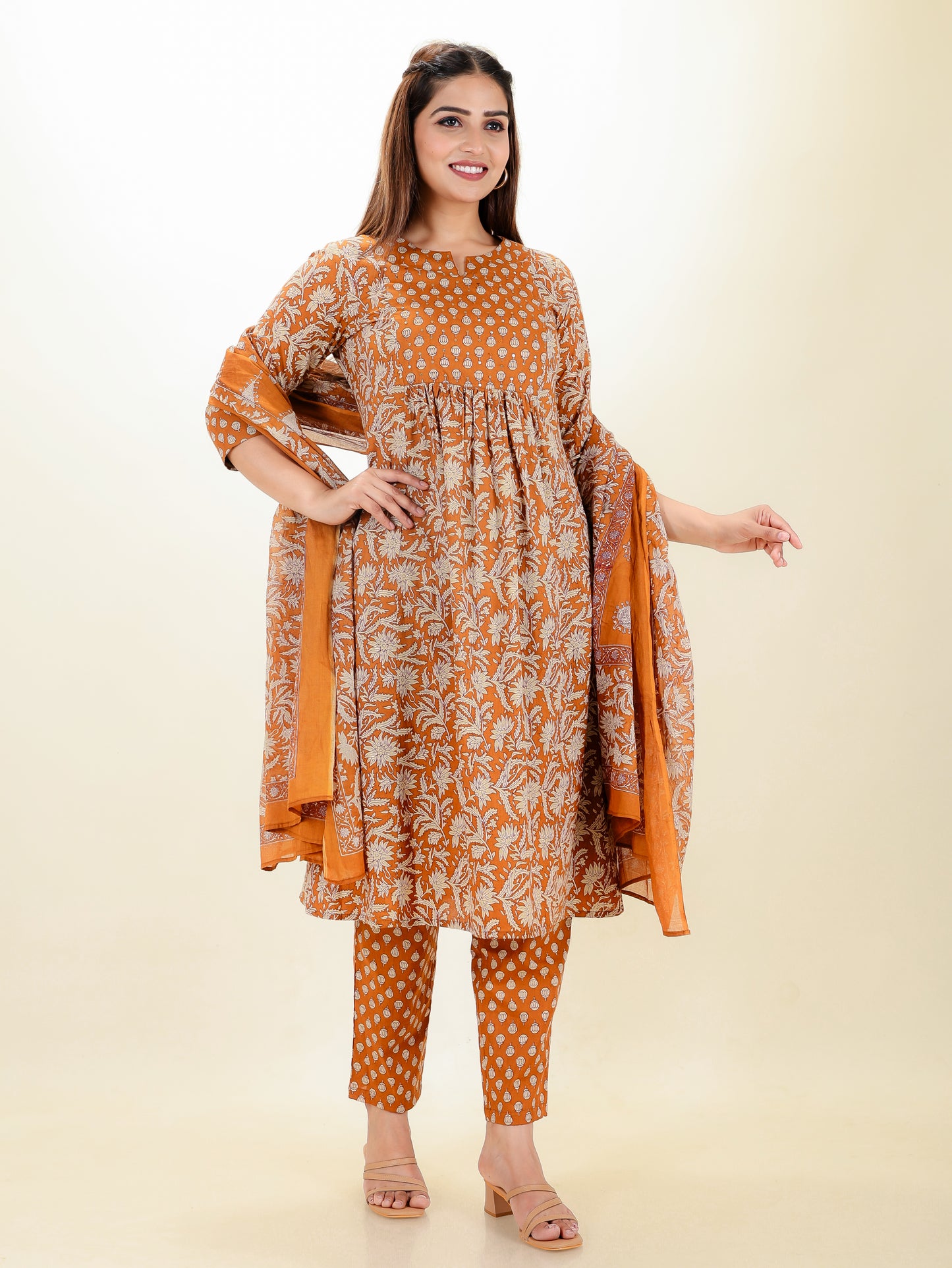 Soft Cotton Floral Kurta