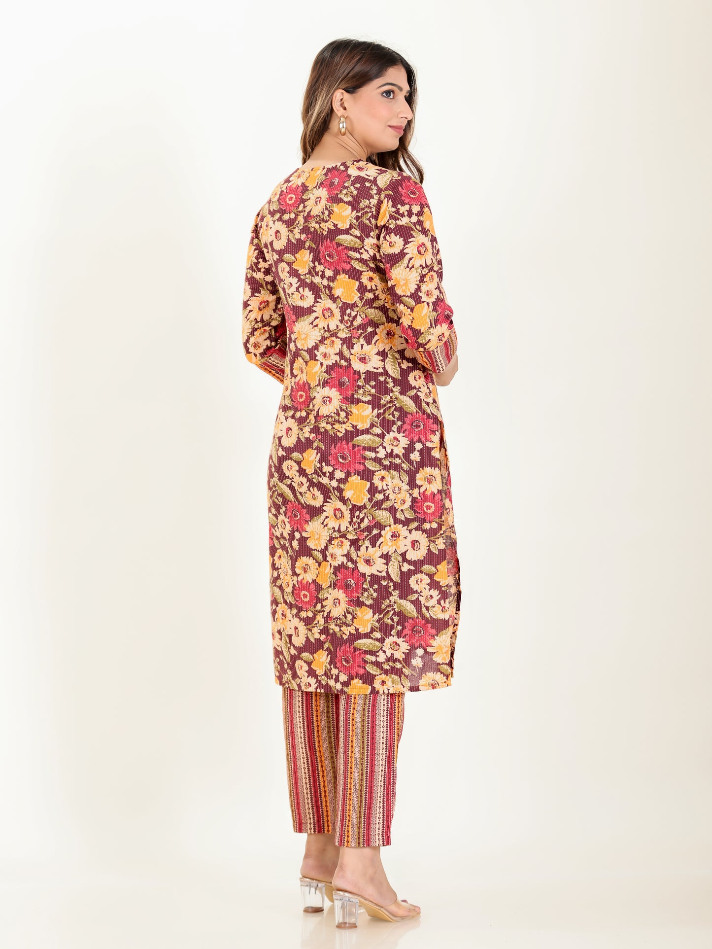 Kantha Cotton Floral Kurta