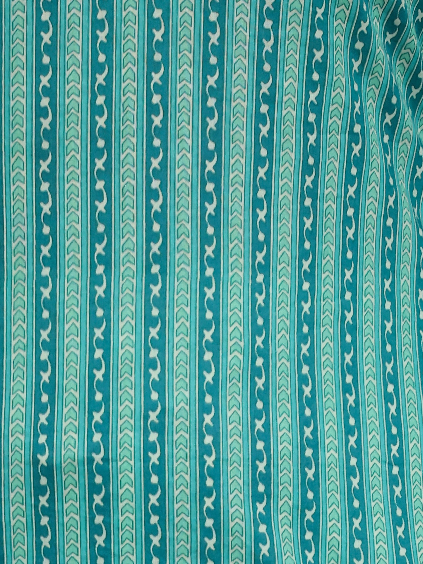 Embroidered Soft Cotton Striped Straight Green Kurta
