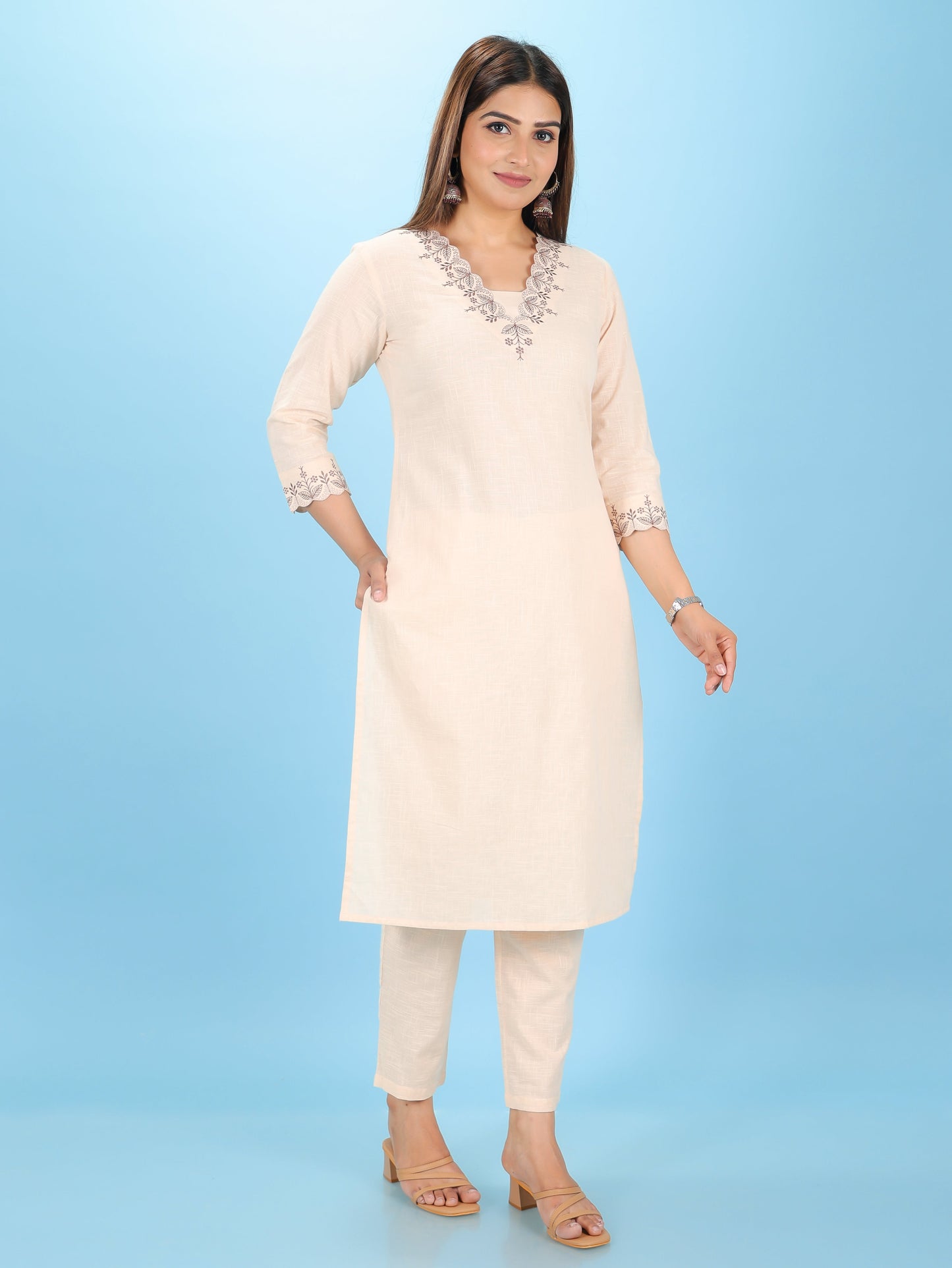 Linen Cotton Solid Kurta