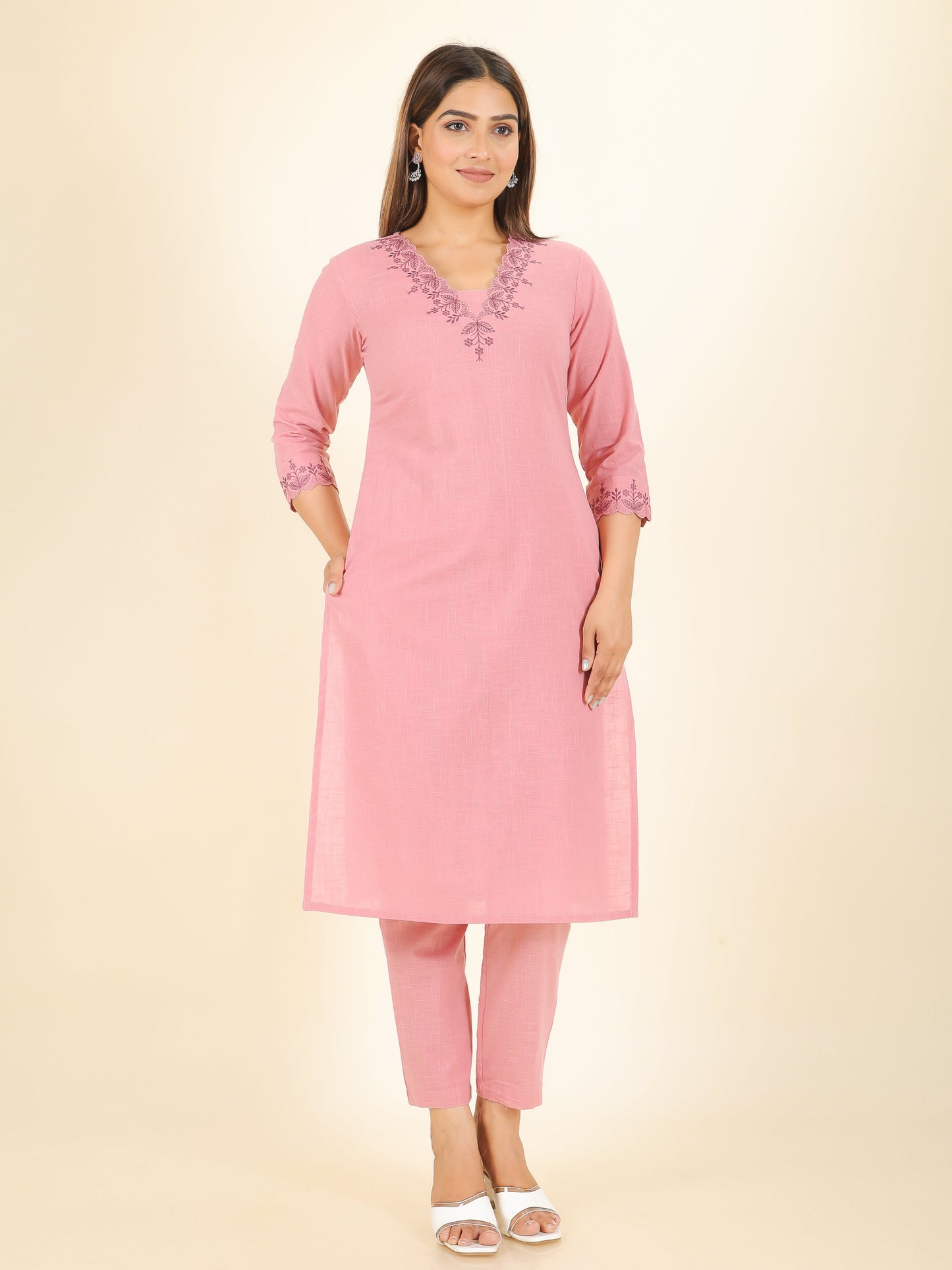 Khadi Cotton Solid Kurta