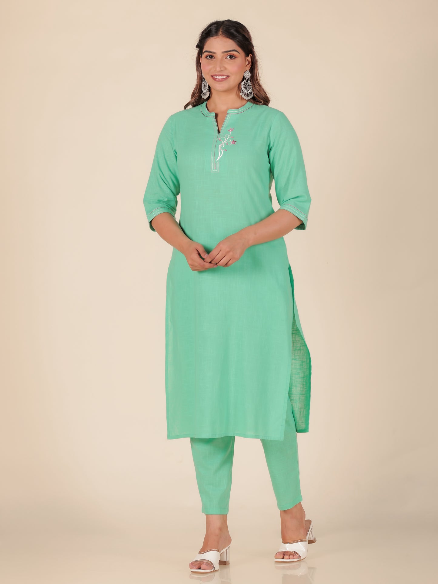 Khadi Cotton Solid Kurta