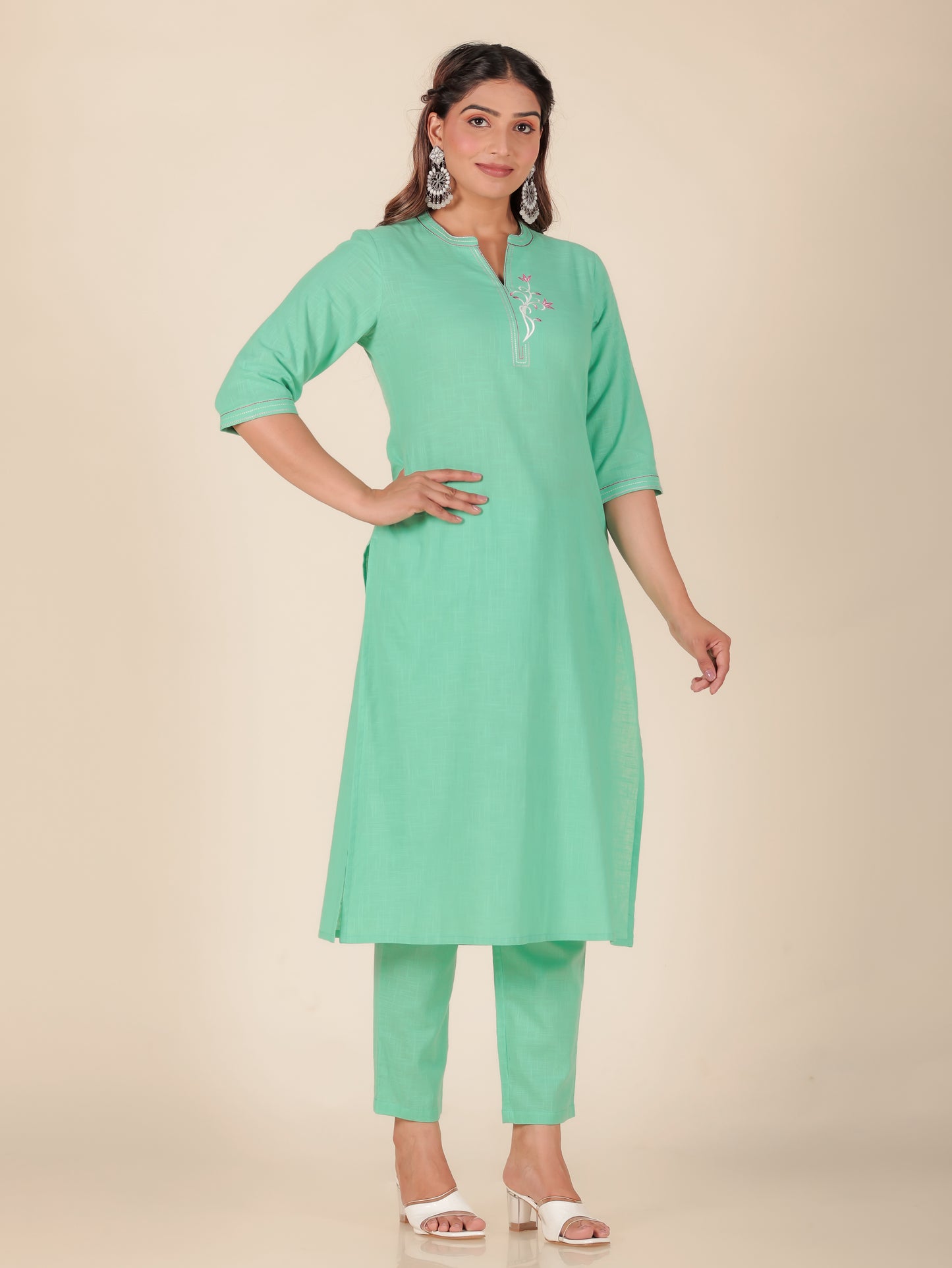 Khadi Cotton Solid Kurta