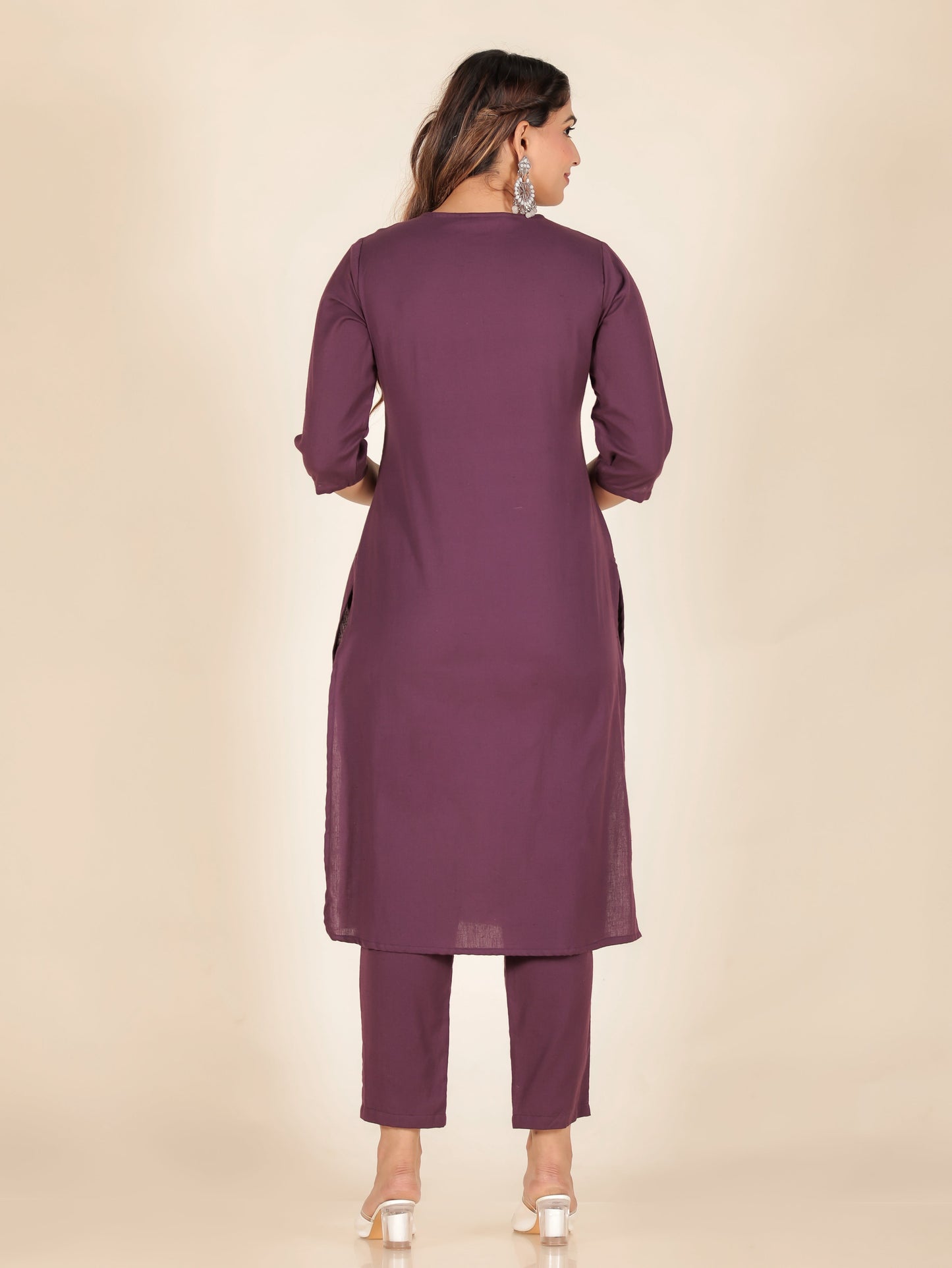 Linen Cotton Solid Kurta