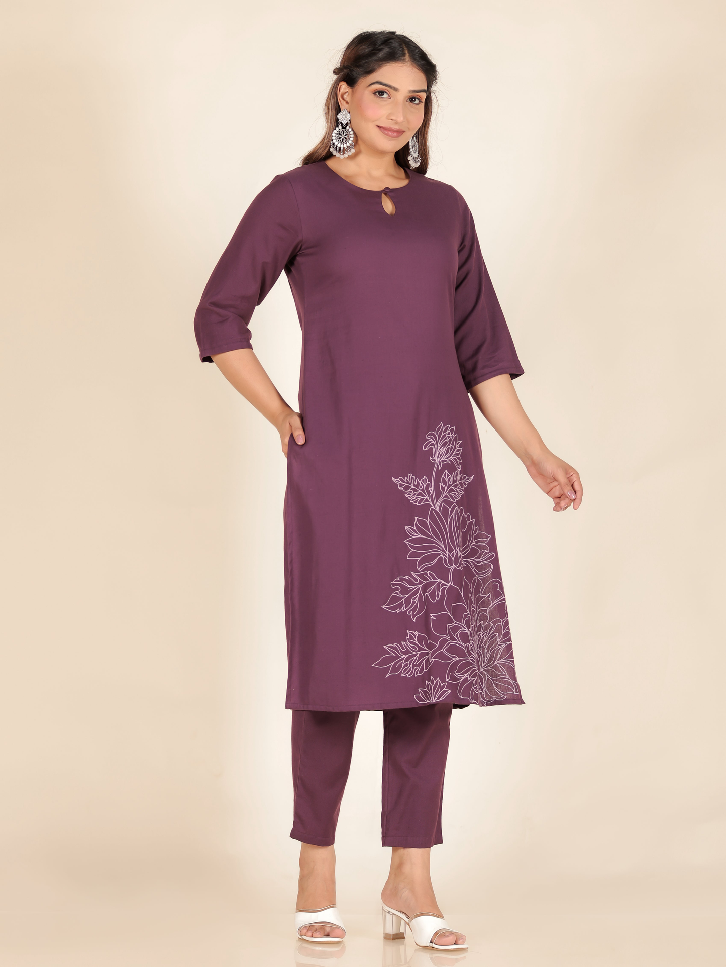 Linen Cotton Solid Kurta