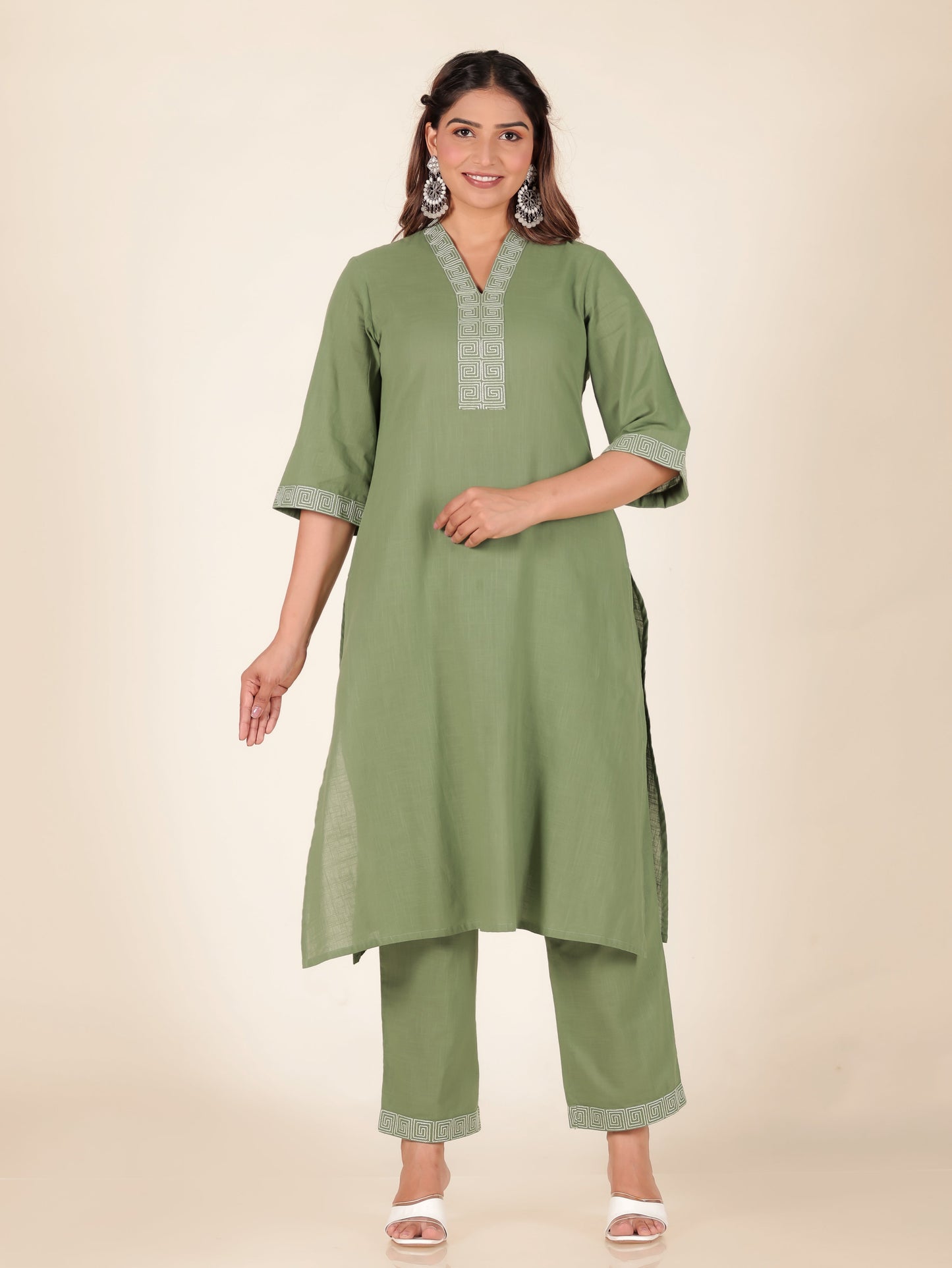 Linen Cotton Solid Kurta