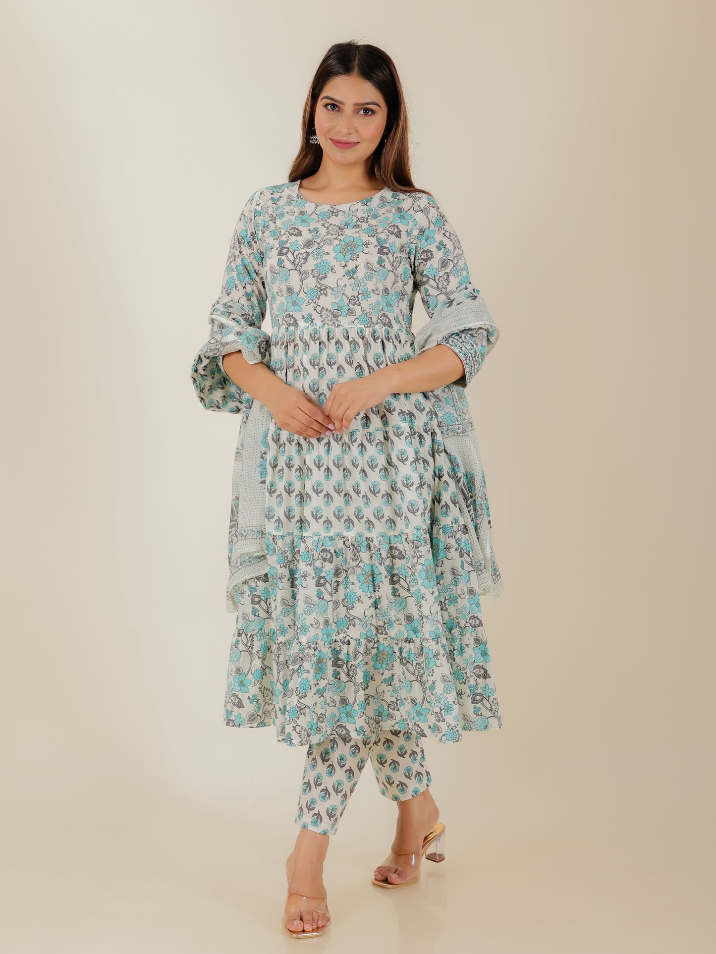 Soft Cotton Floral Kurta