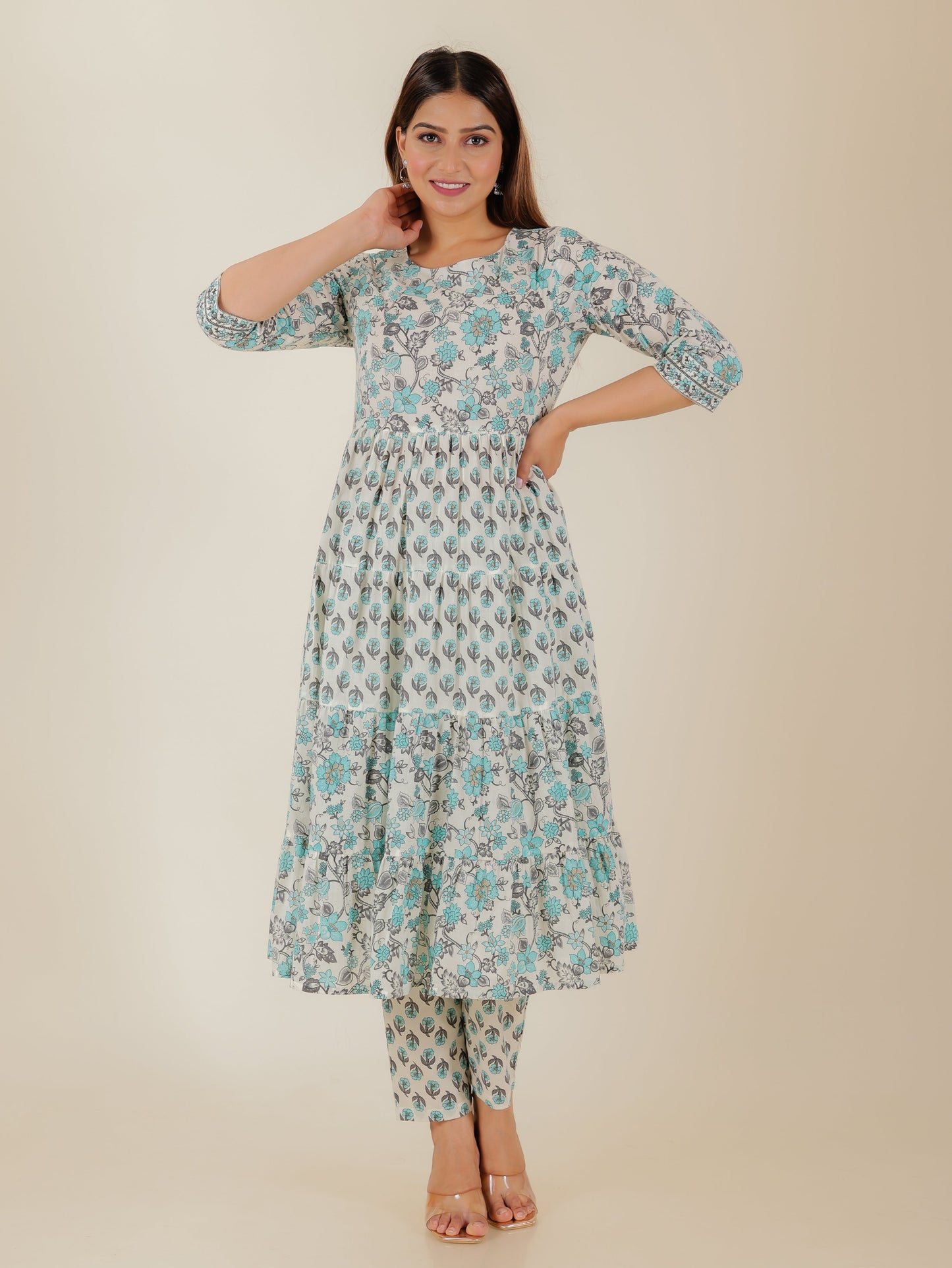 Soft Cotton Floral Kurta