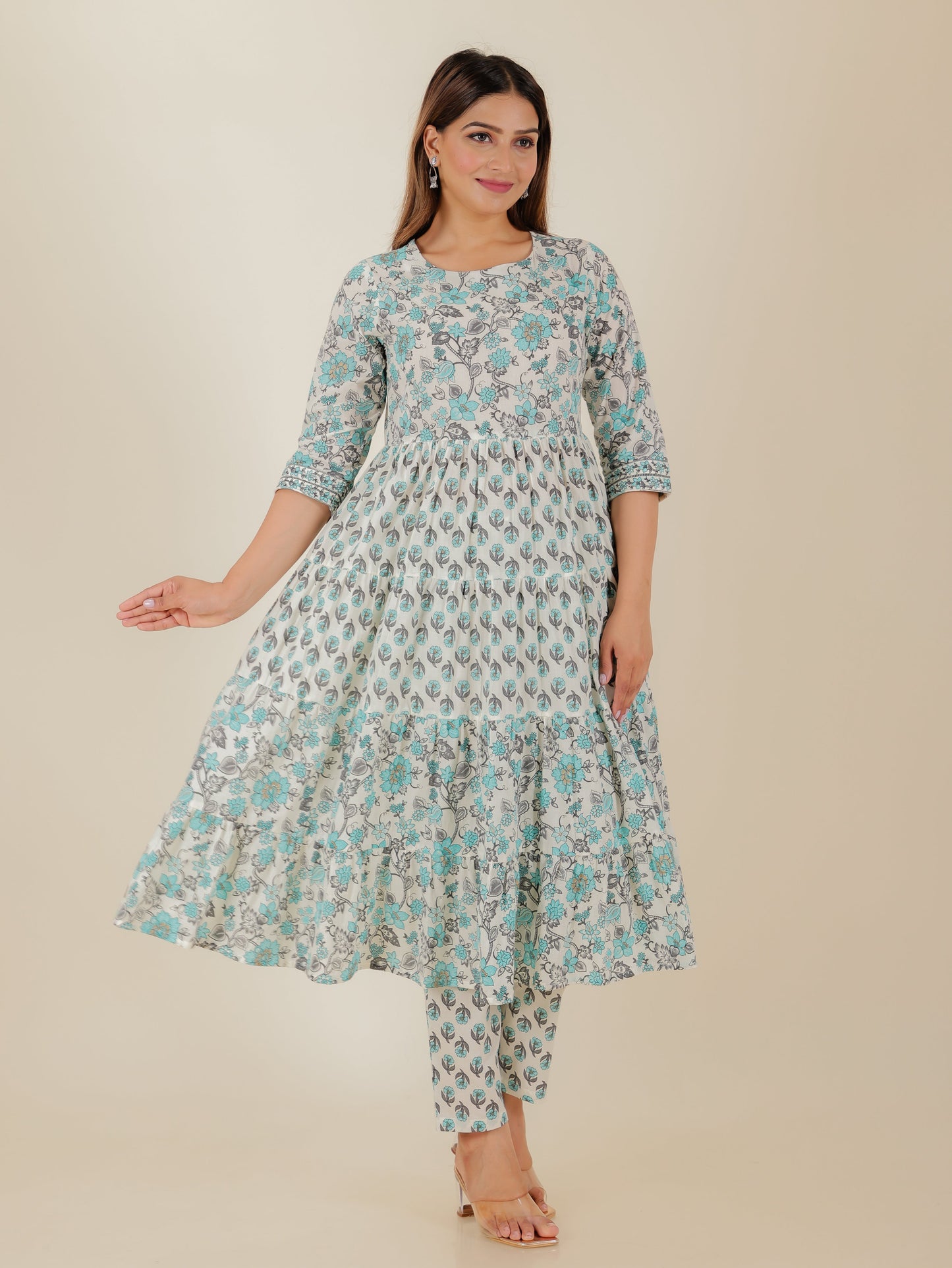 Soft Cotton Floral Kurta