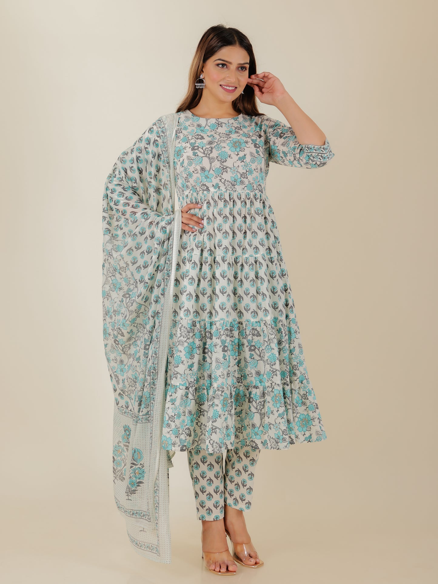 Soft Cotton Floral Kurta