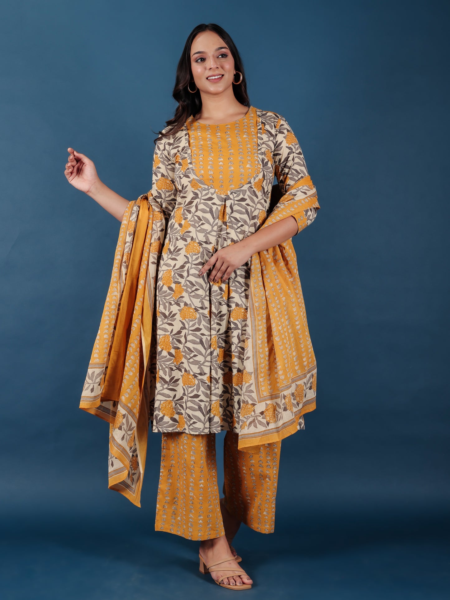 Soft Cotton Floral Kurta